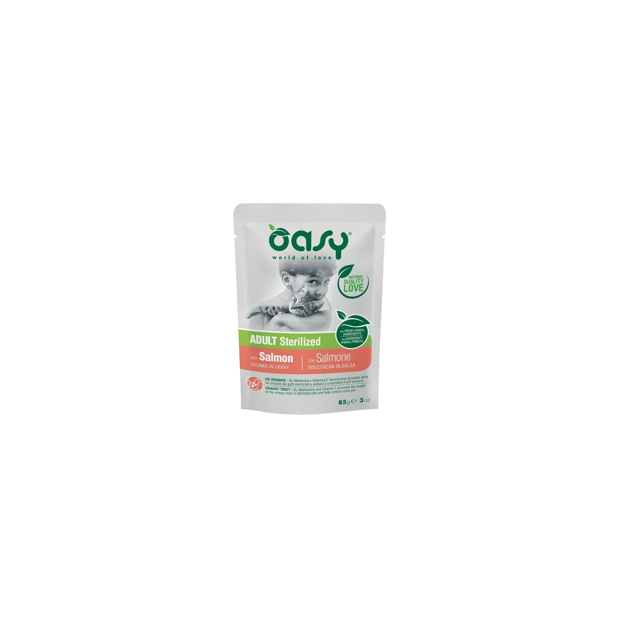 Oasy Cat Alutasakos Chunks in Gravy Adult Sterilized Salmon 85g