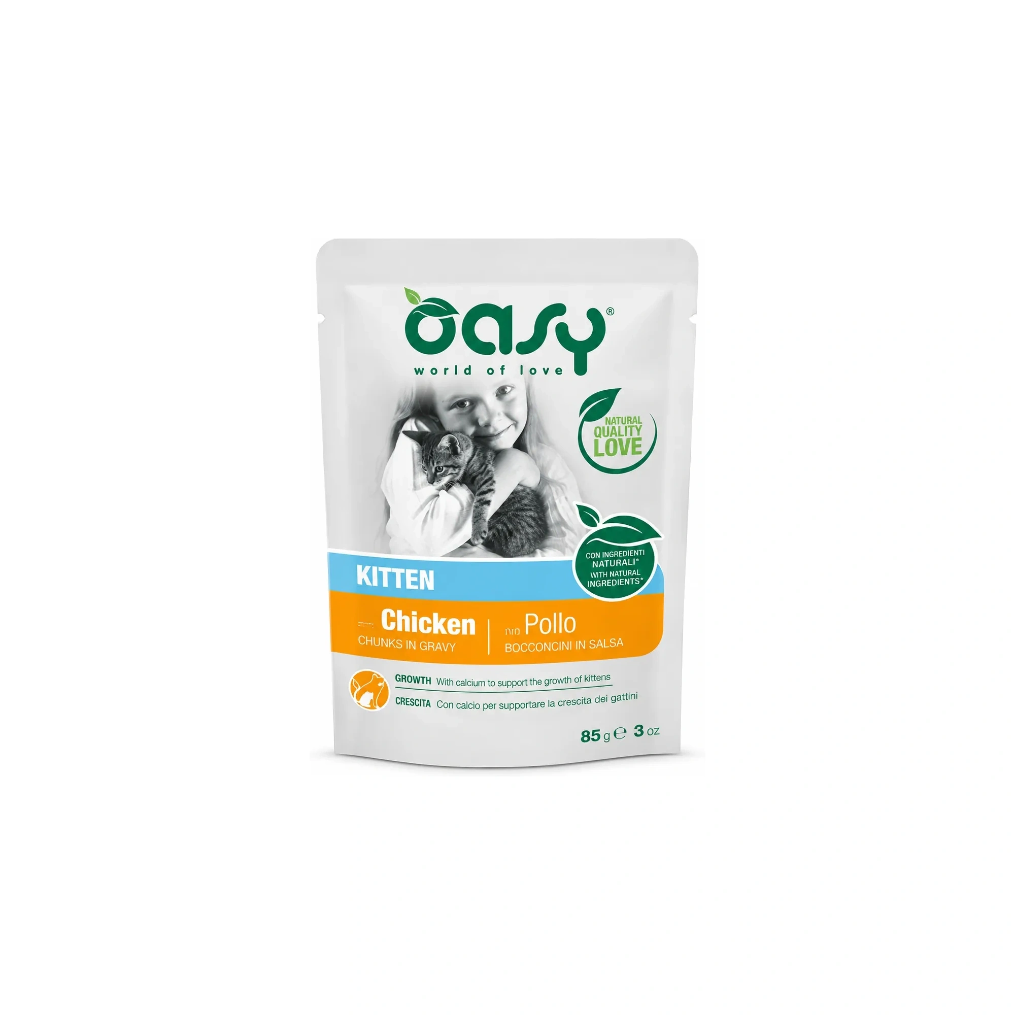 Oasy Cat Alutasakos Chunks in Gravy Kitten Chicken 85g