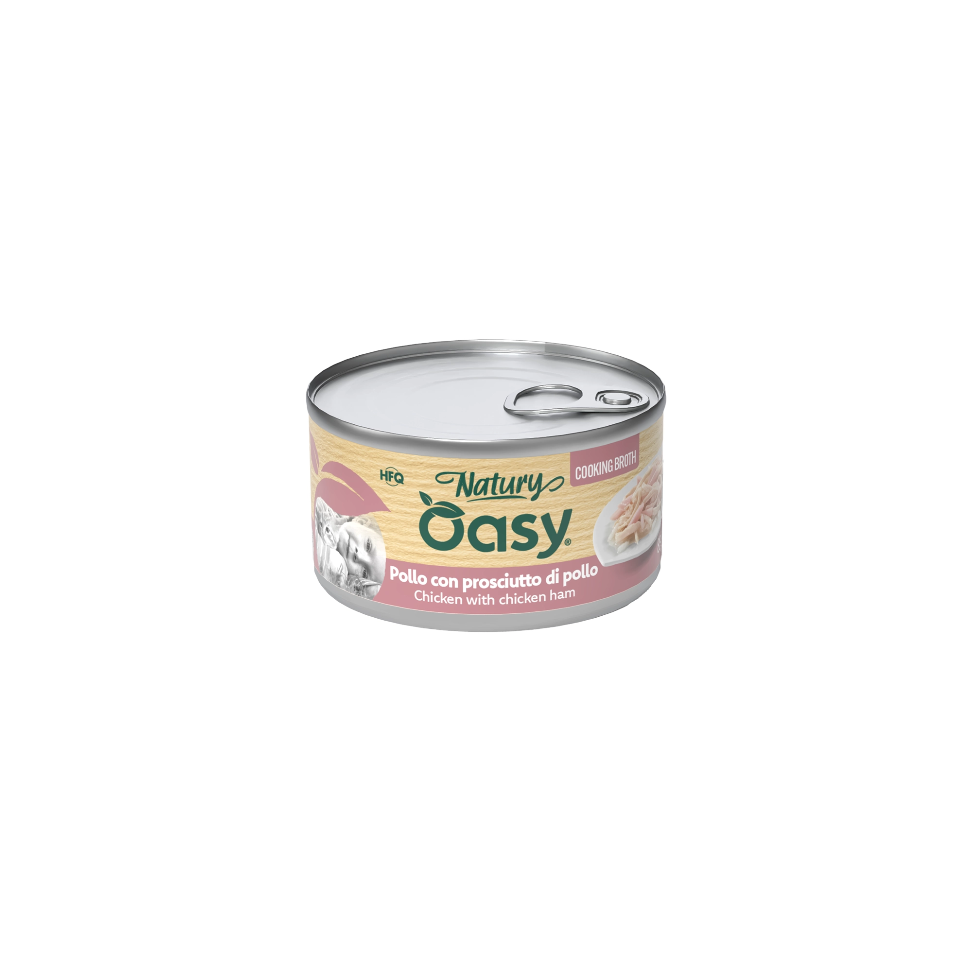 Oasy Cat Konzerv Natury Cooking Broth Chicken with chicken ham Adult 85g