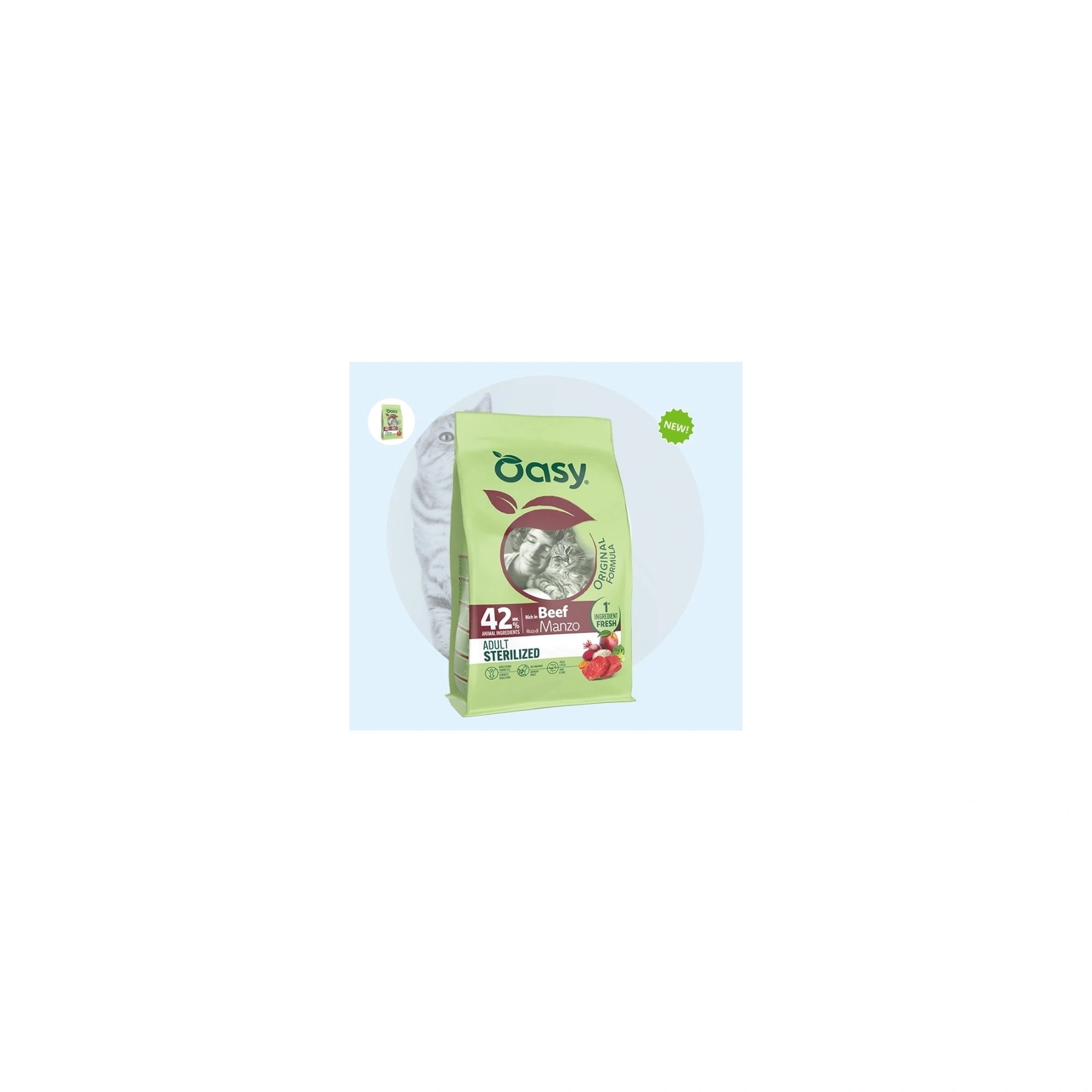 Oasy Cat Original - Adult Sterilized Beef 1,5kg