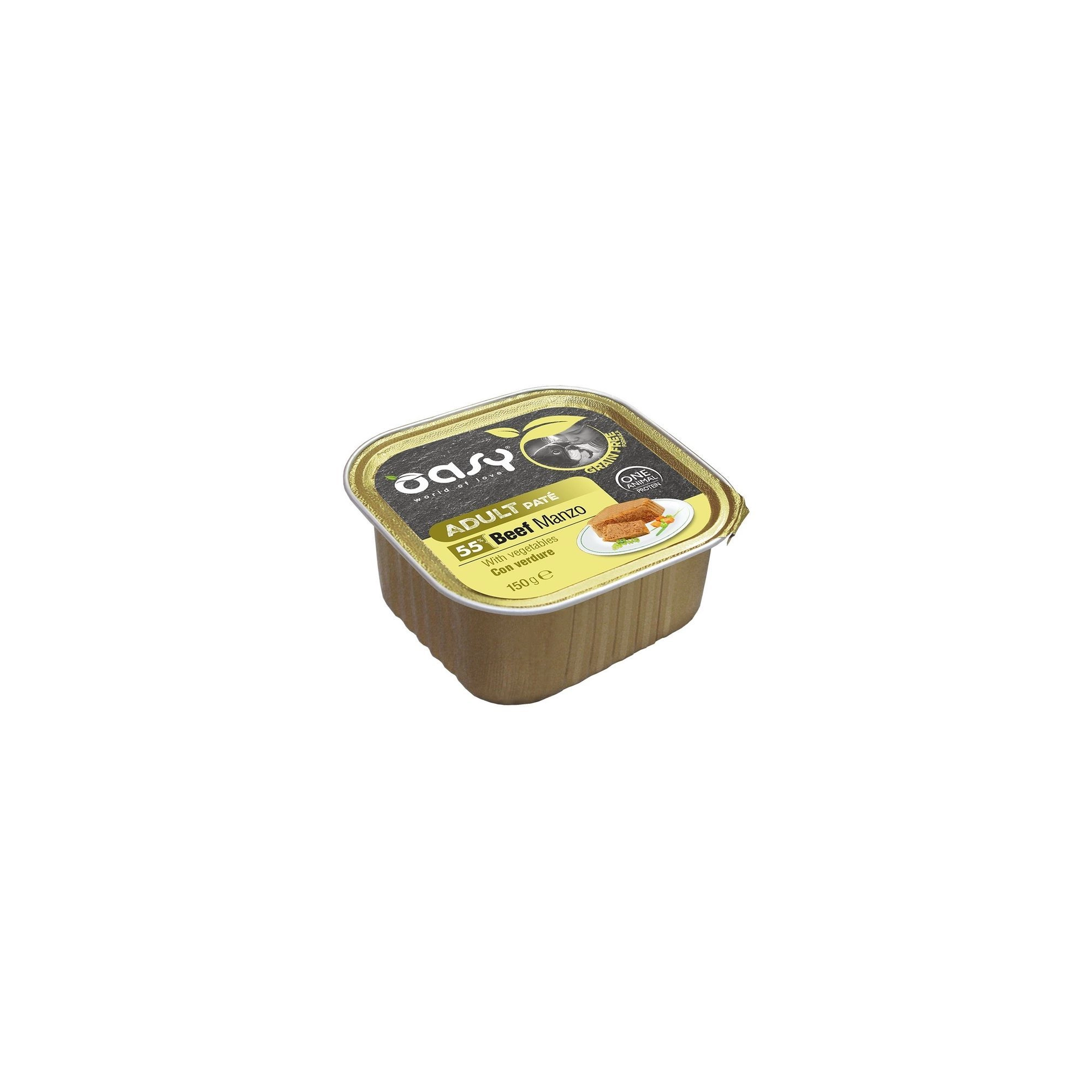 Oasy Dog Alutálka GF Adult Beef with vegetables 150g