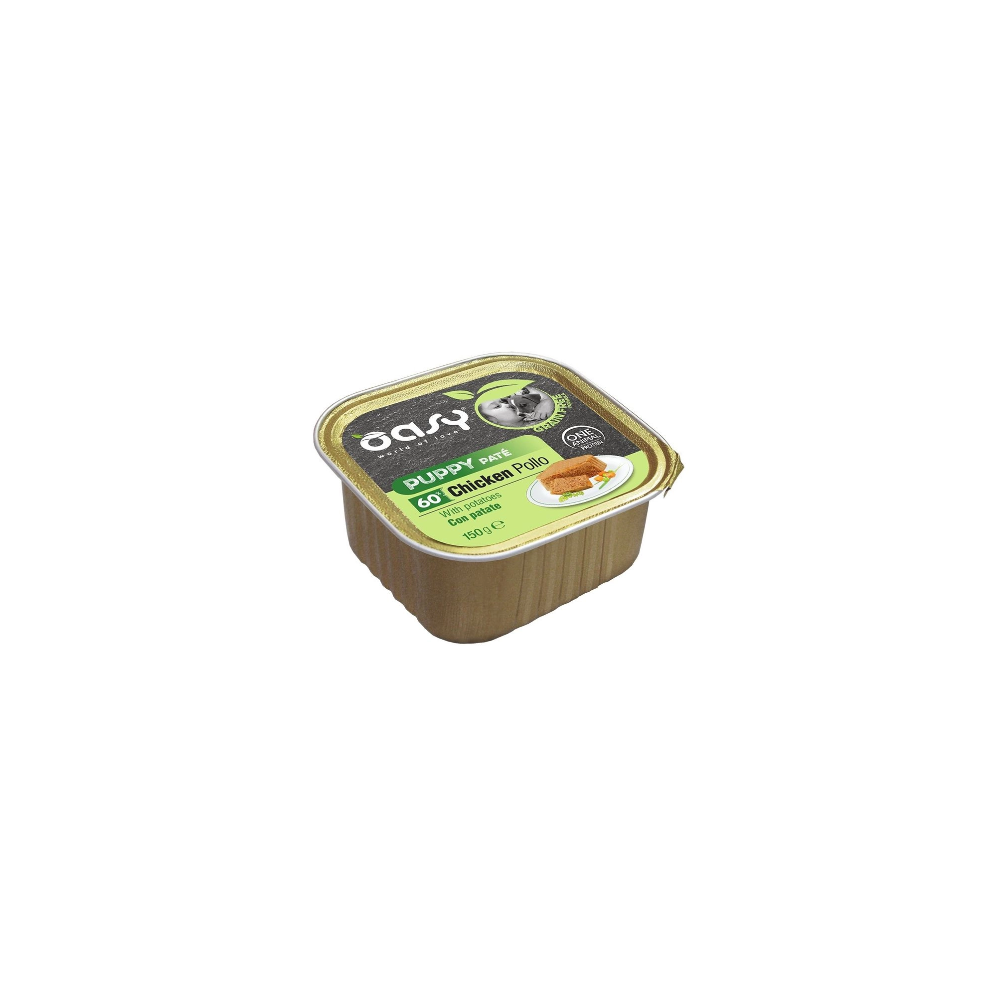 Oasy Dog Alutálka GF Puppy Chicken with potato 150g