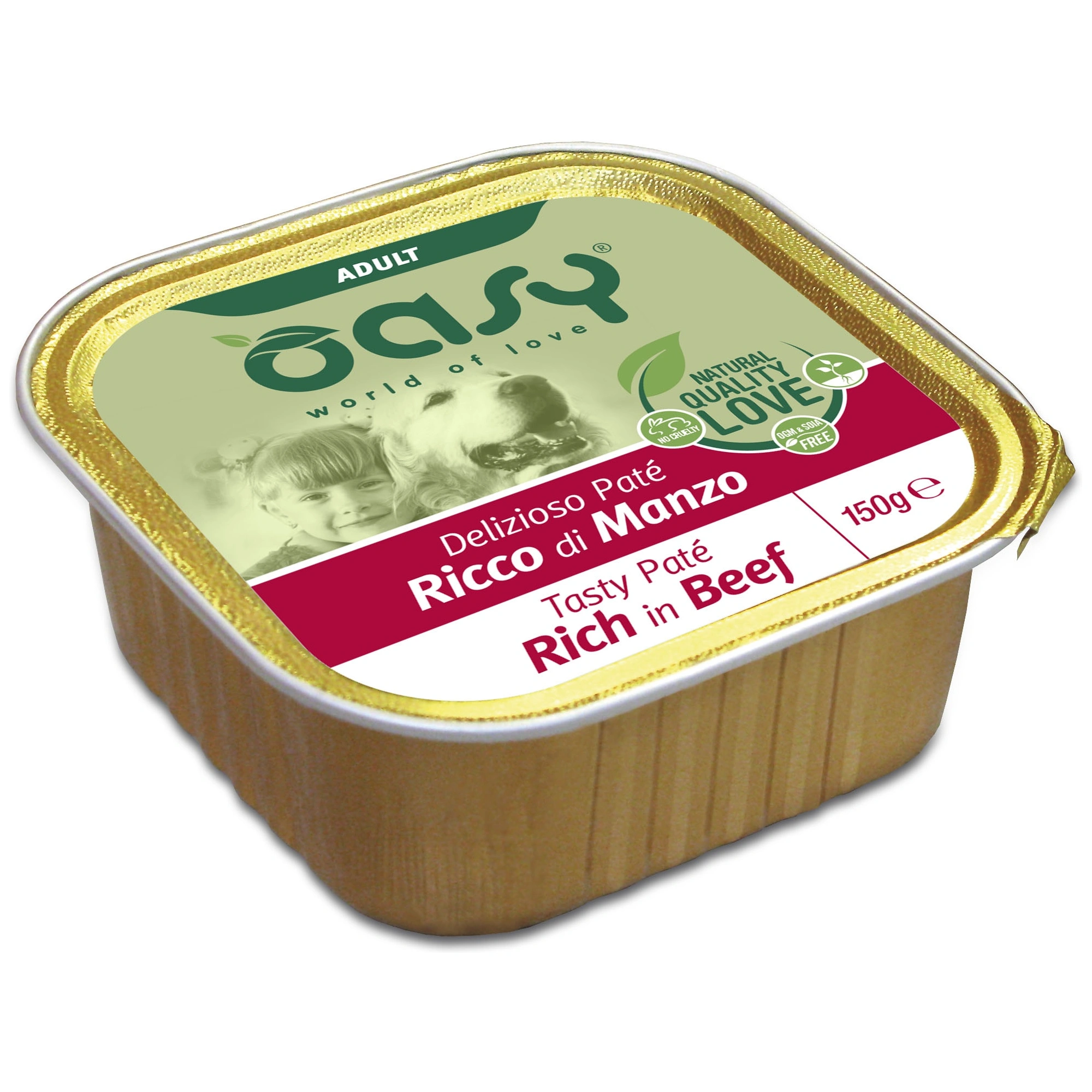 Oasy Dog Alutálka Tasty Paté Adult Beef 150g