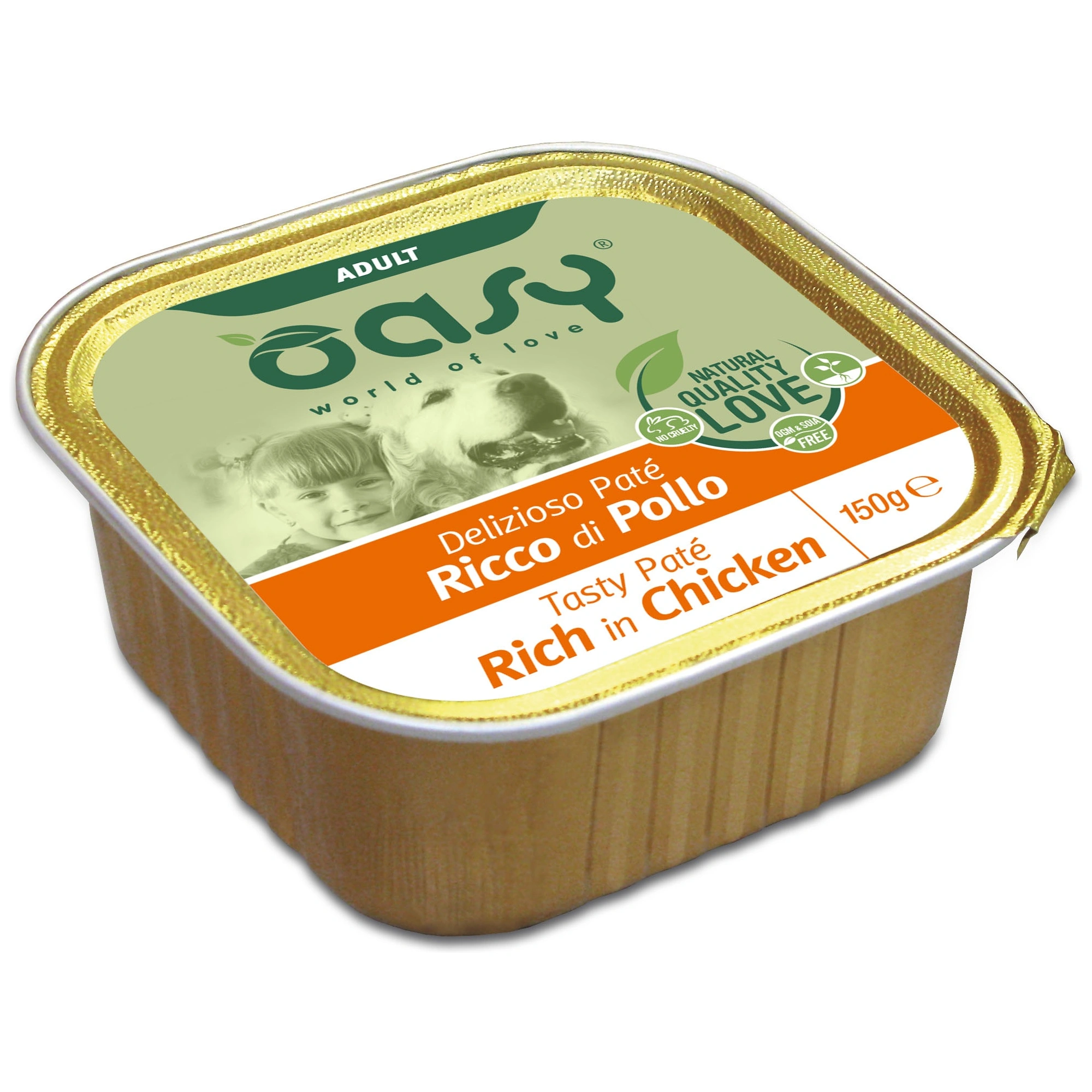 Oasy Dog Alutálka Tasty Paté Adult Chicken 150g