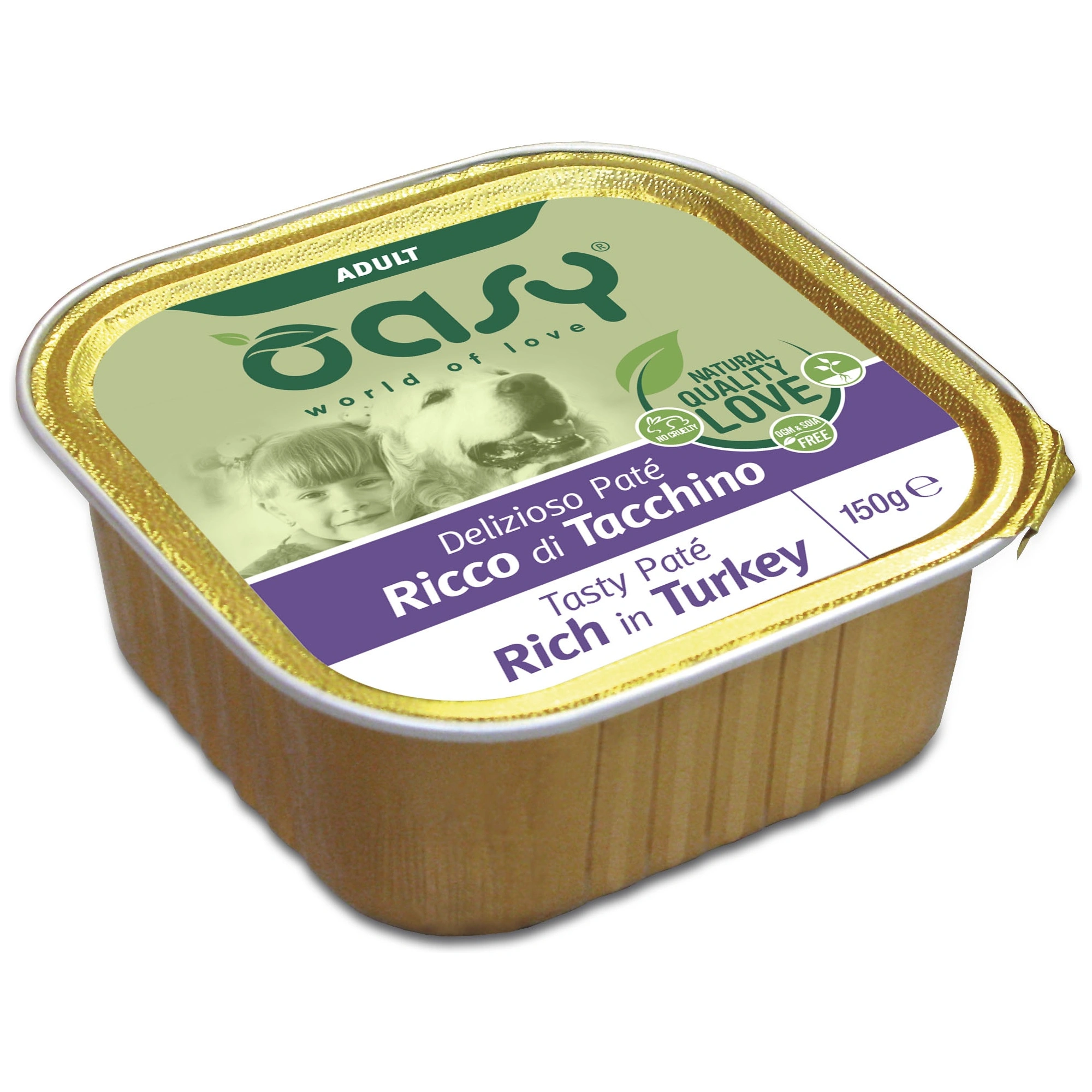 Oasy Dog Alutálka Tasty Paté Adult Turkey 150g