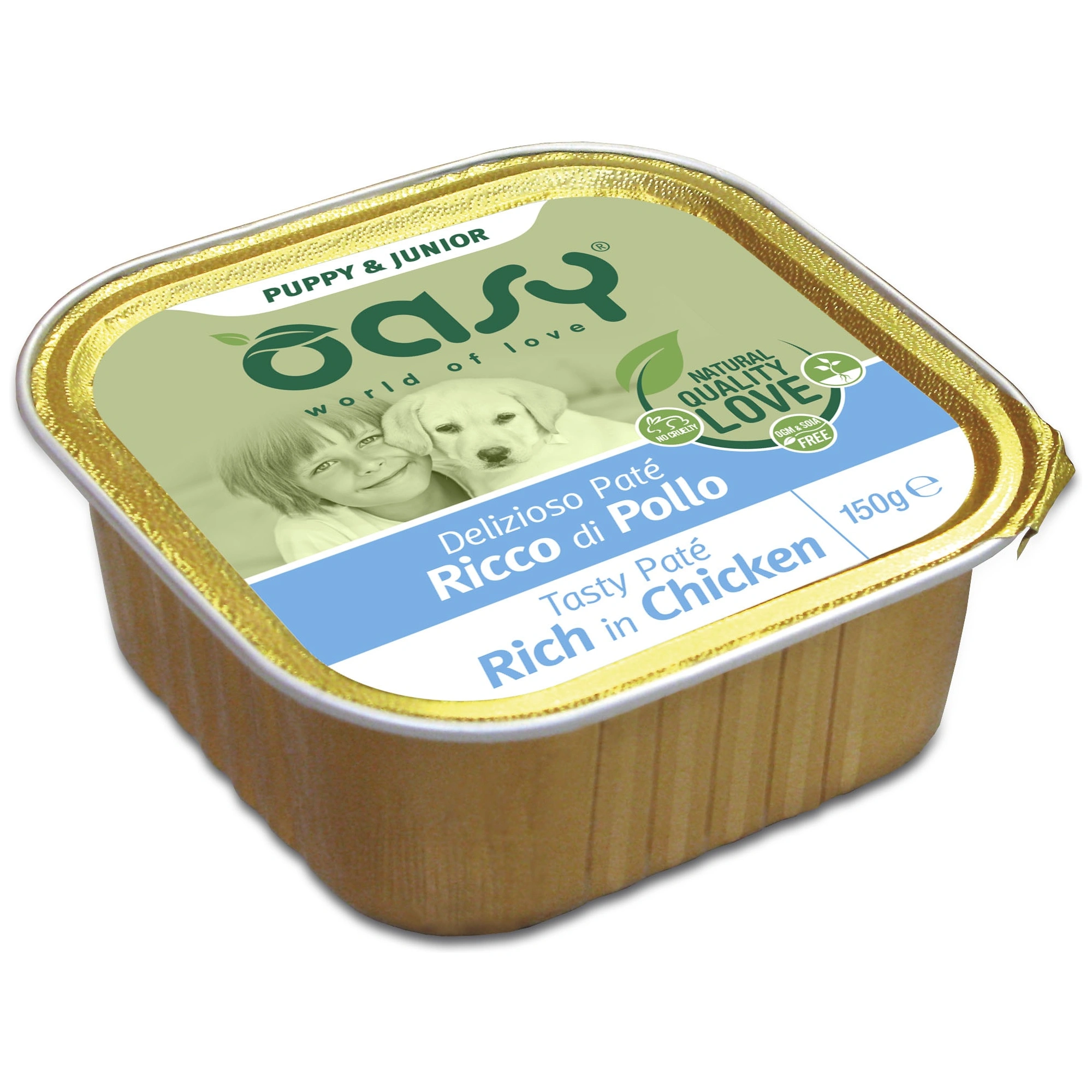 Oasy Dog Alutálka Tasty Paté Puppy & Junior Chicken 150g
