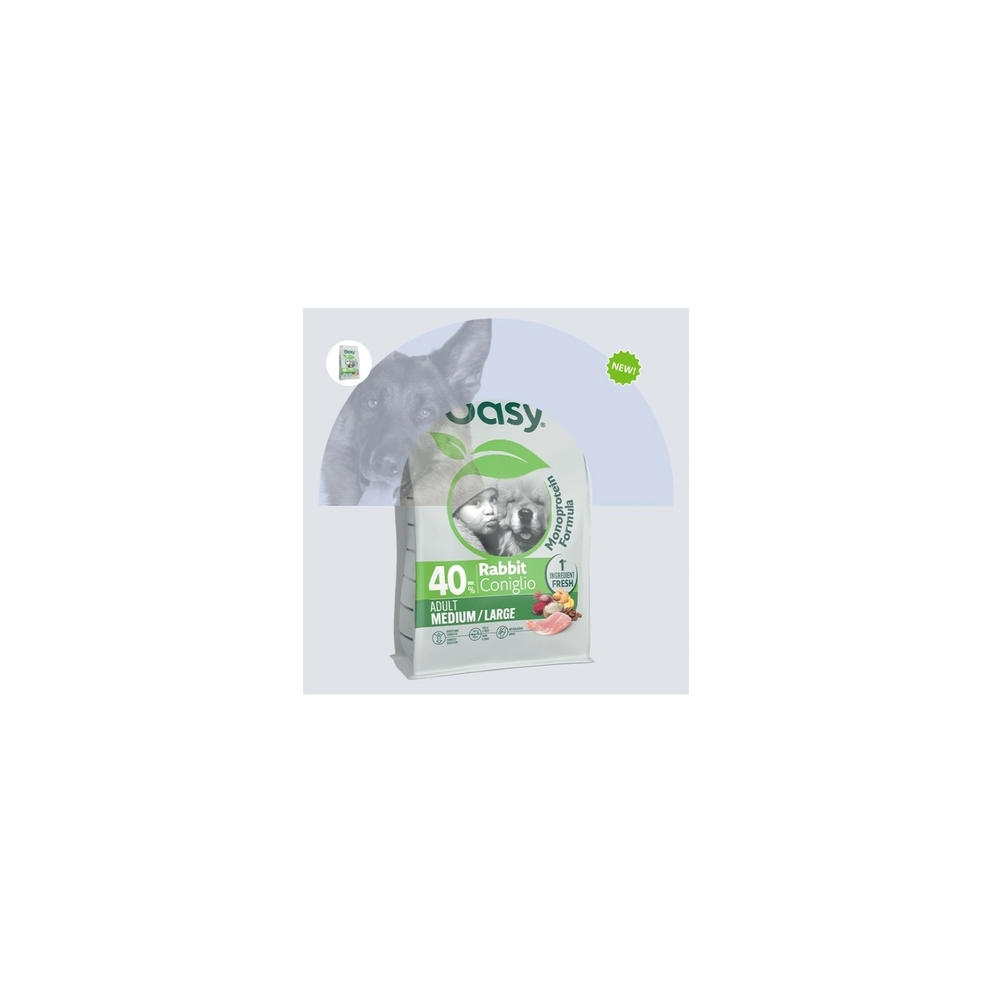 Oasy Dog Monoprotein Adult Medium/Large Rabbit 10kg