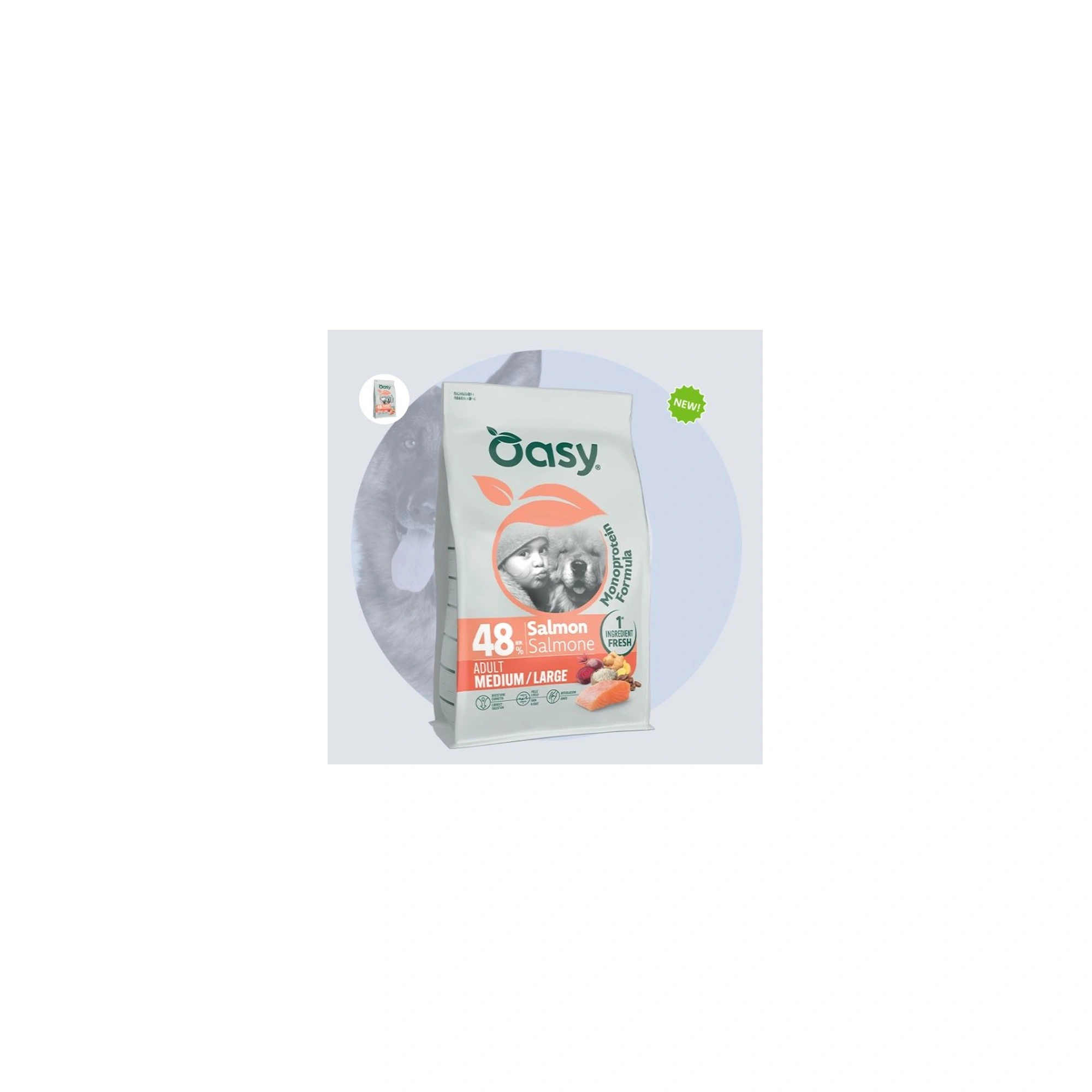 Oasy Dog Monoprotein Adult Medium/Large Salmon 2kg
