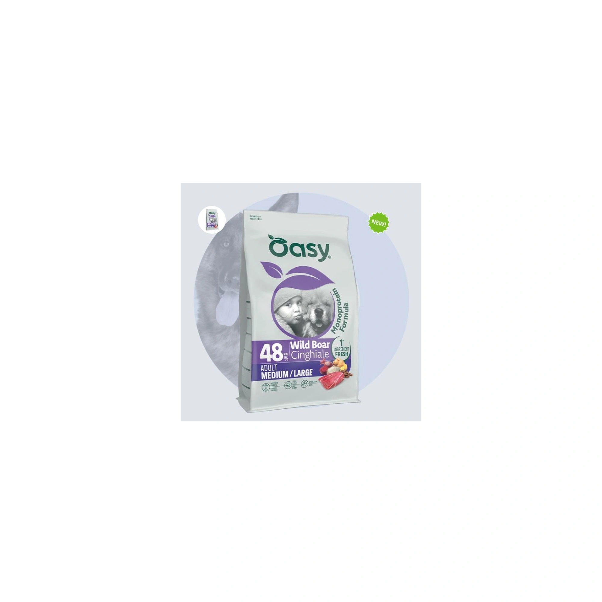 Oasy Dog Monoprotein Adult Medium/Large Wild Boar 10kg