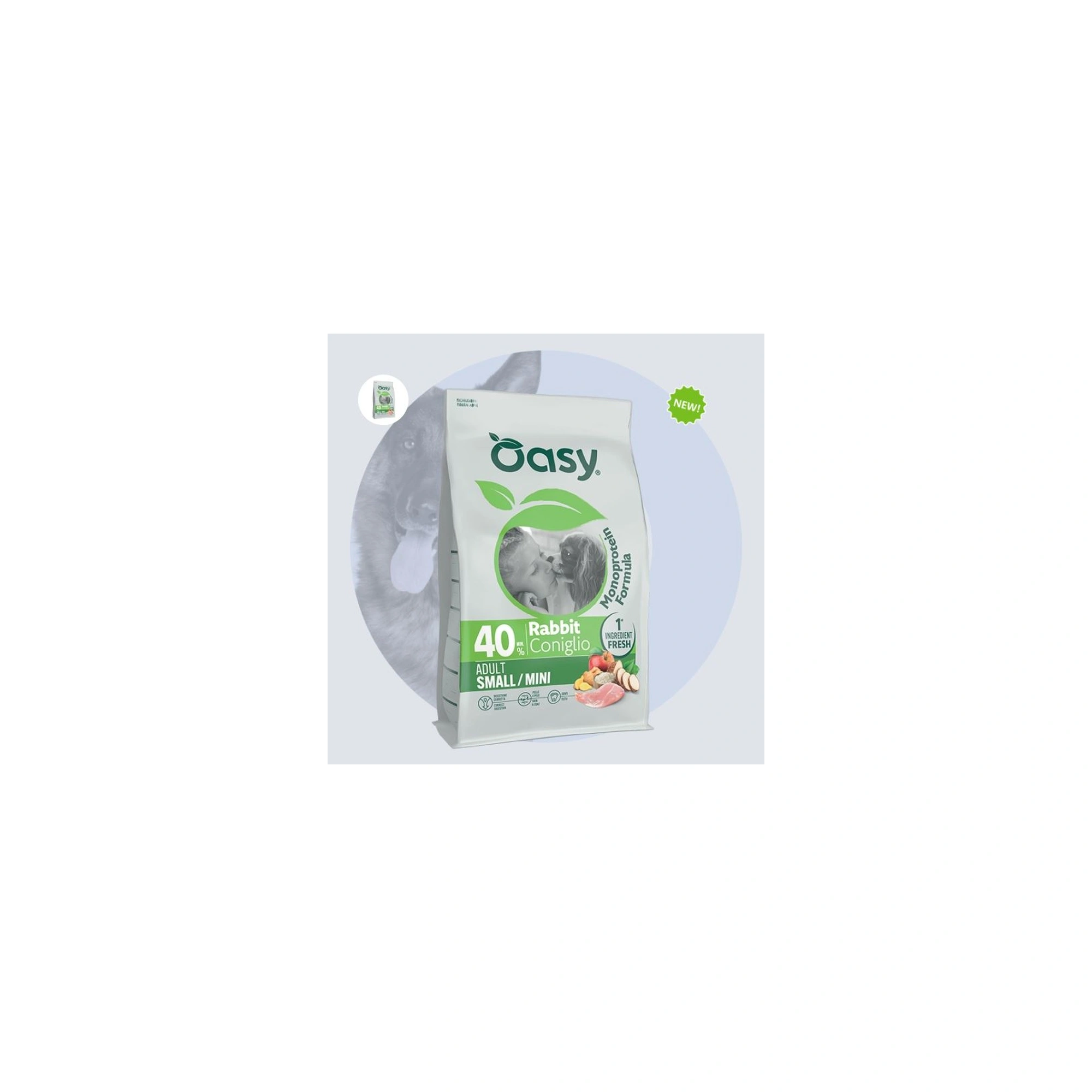Oasy Dog Monoprotein Adult Small/Mini Rabbit 800g
