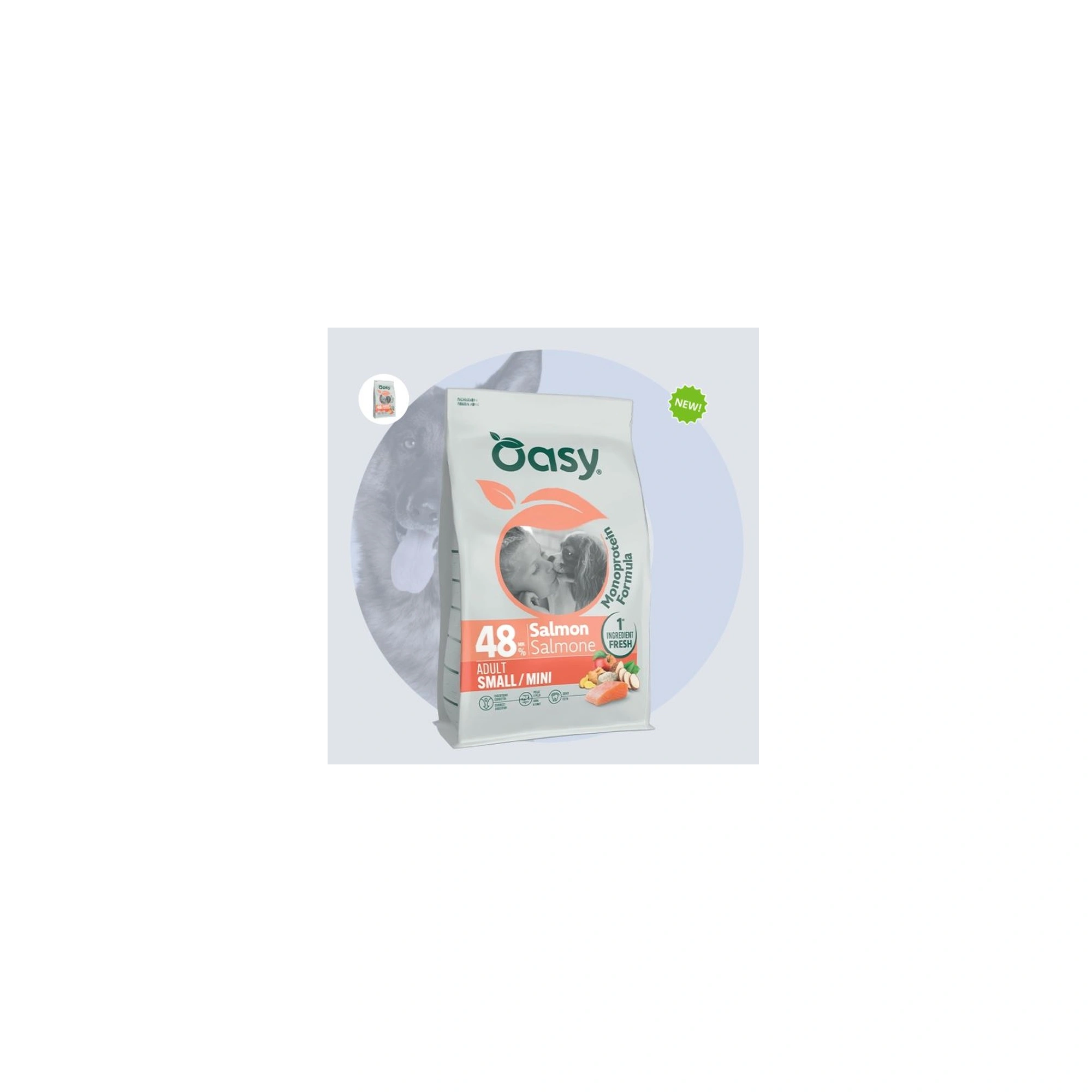 Oasy Dog Monoprotein Adult Small/Mini Salmon 800g