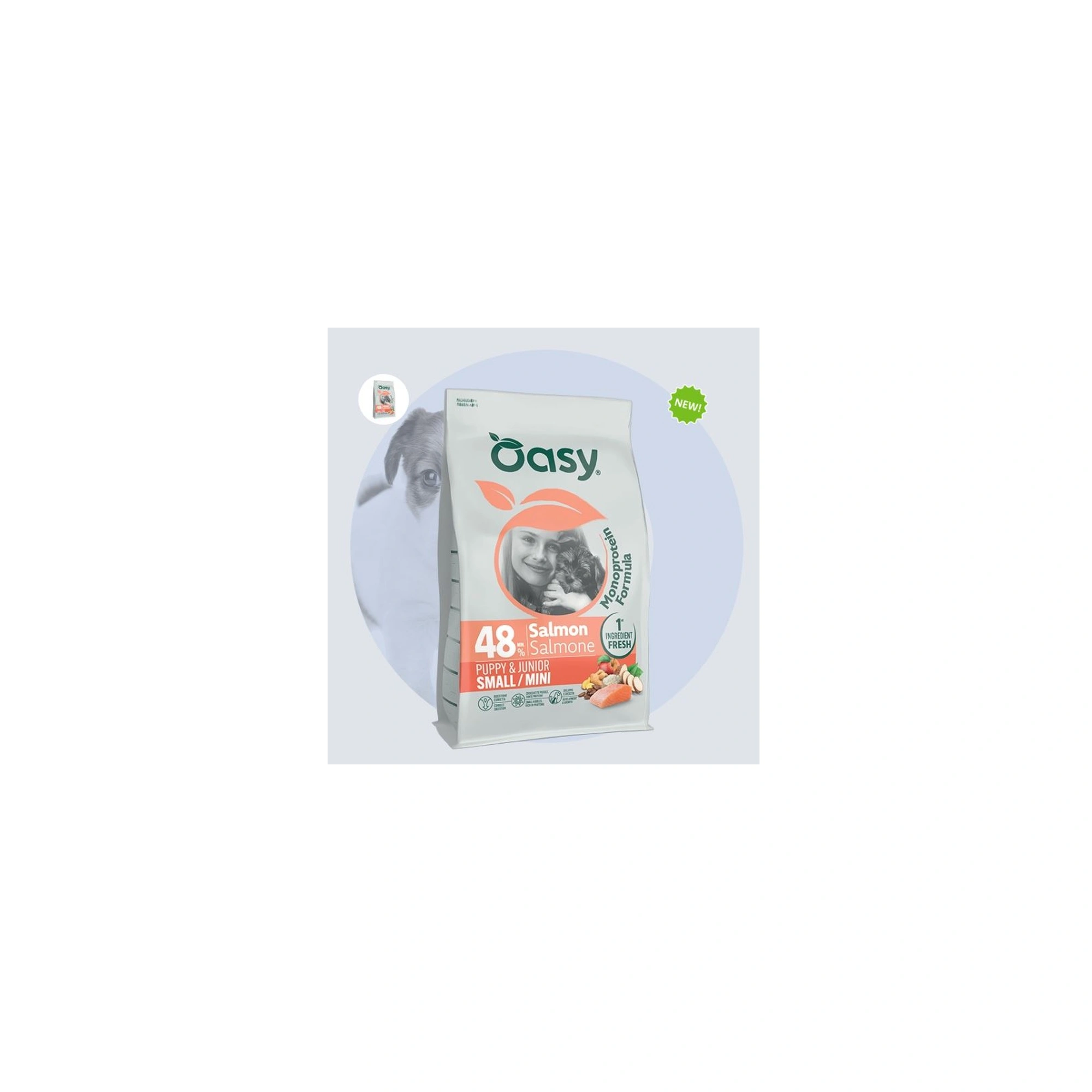 Oasy Dog Monoprotein Puppy&Junior Small/Mini Salmon 2kg