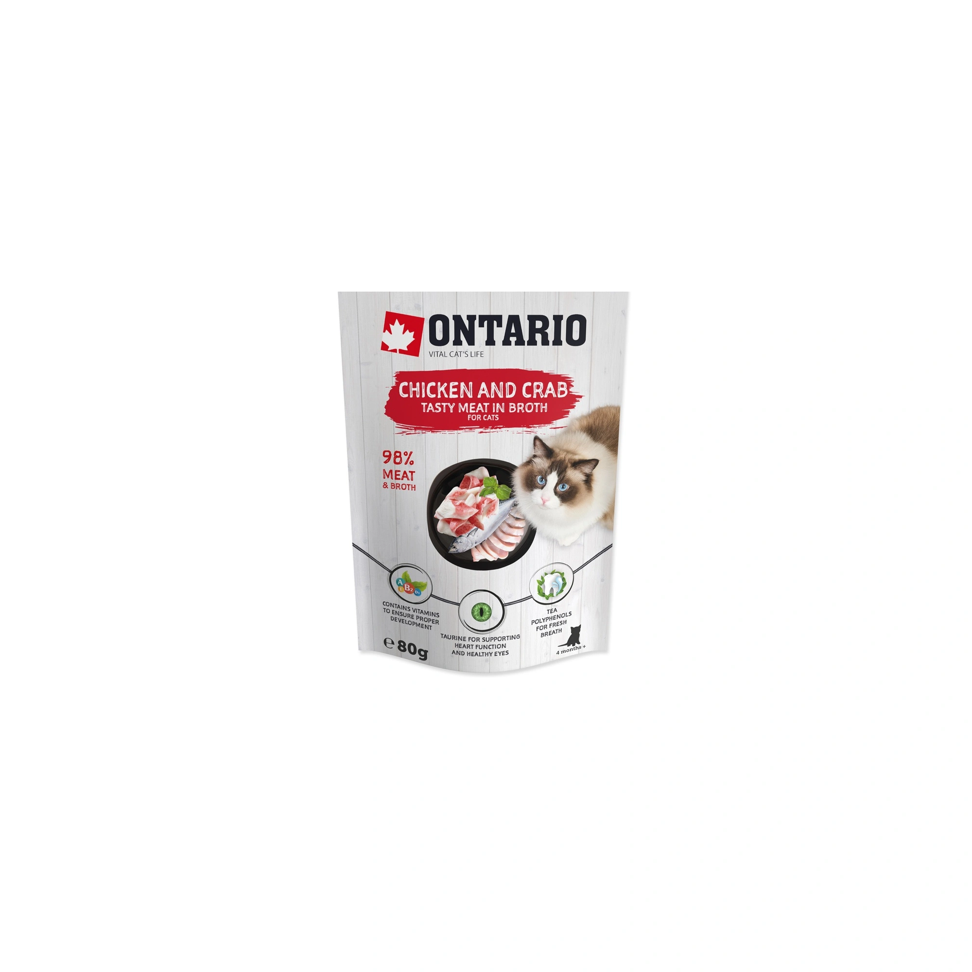 Ontario Cat Alutasak Csirke és Rák, Húslevesben 80g