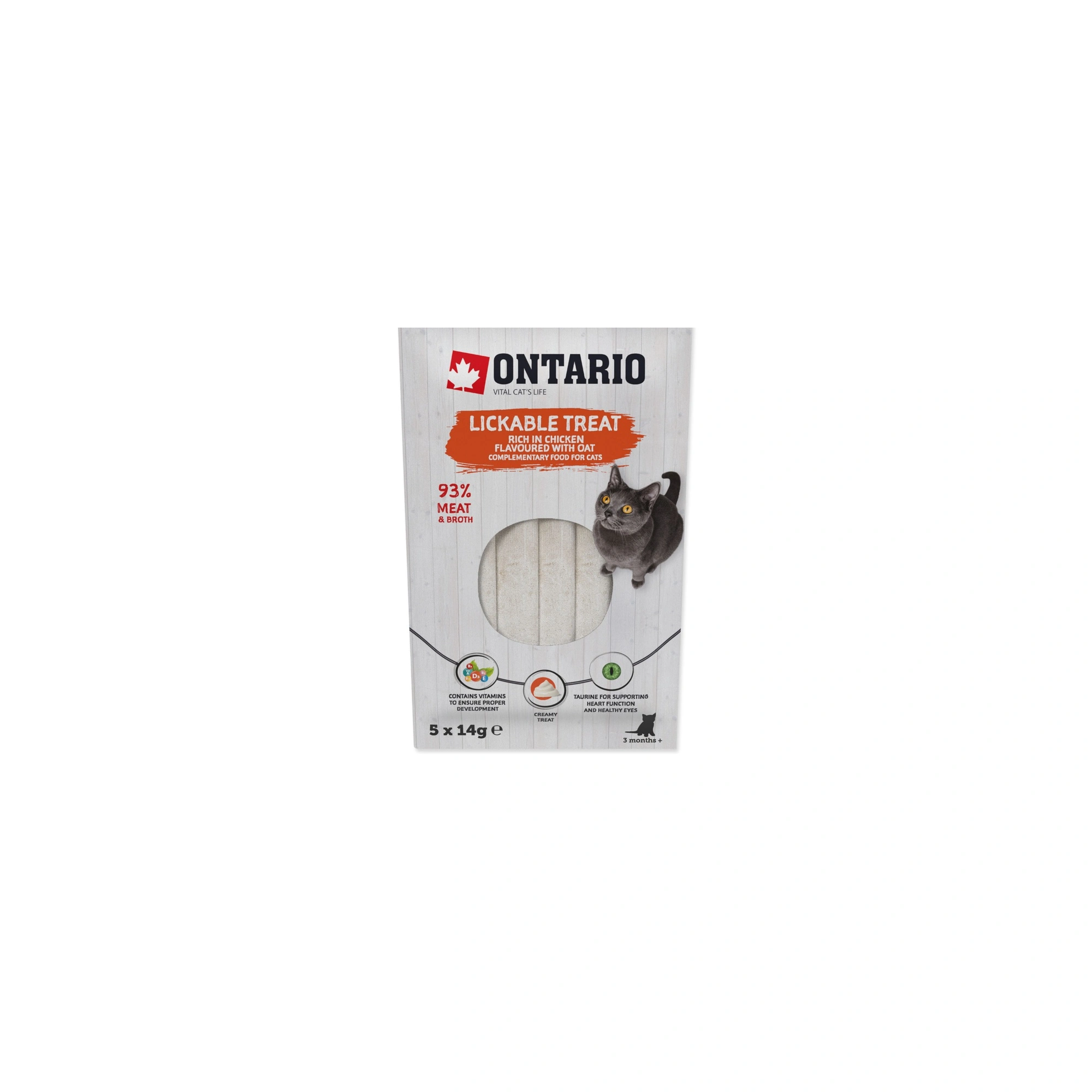 Ontario Cat Folyékony Jutalomfalat Csirkével, Multivitaminnal és Zabbal 5x14g