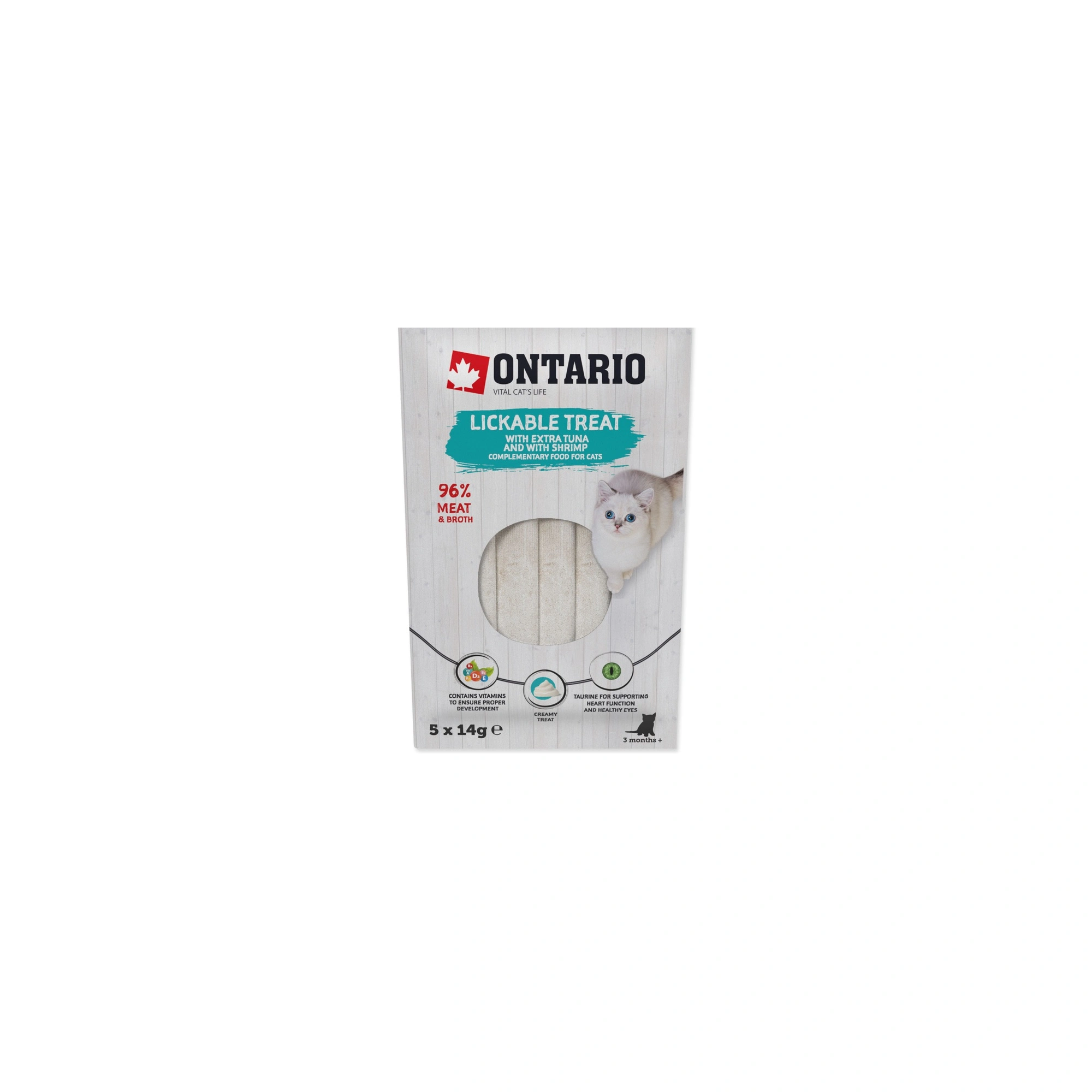 Ontario Cat Folyékony Jutalomfalat Tonhallal és Garnélával 5x14g