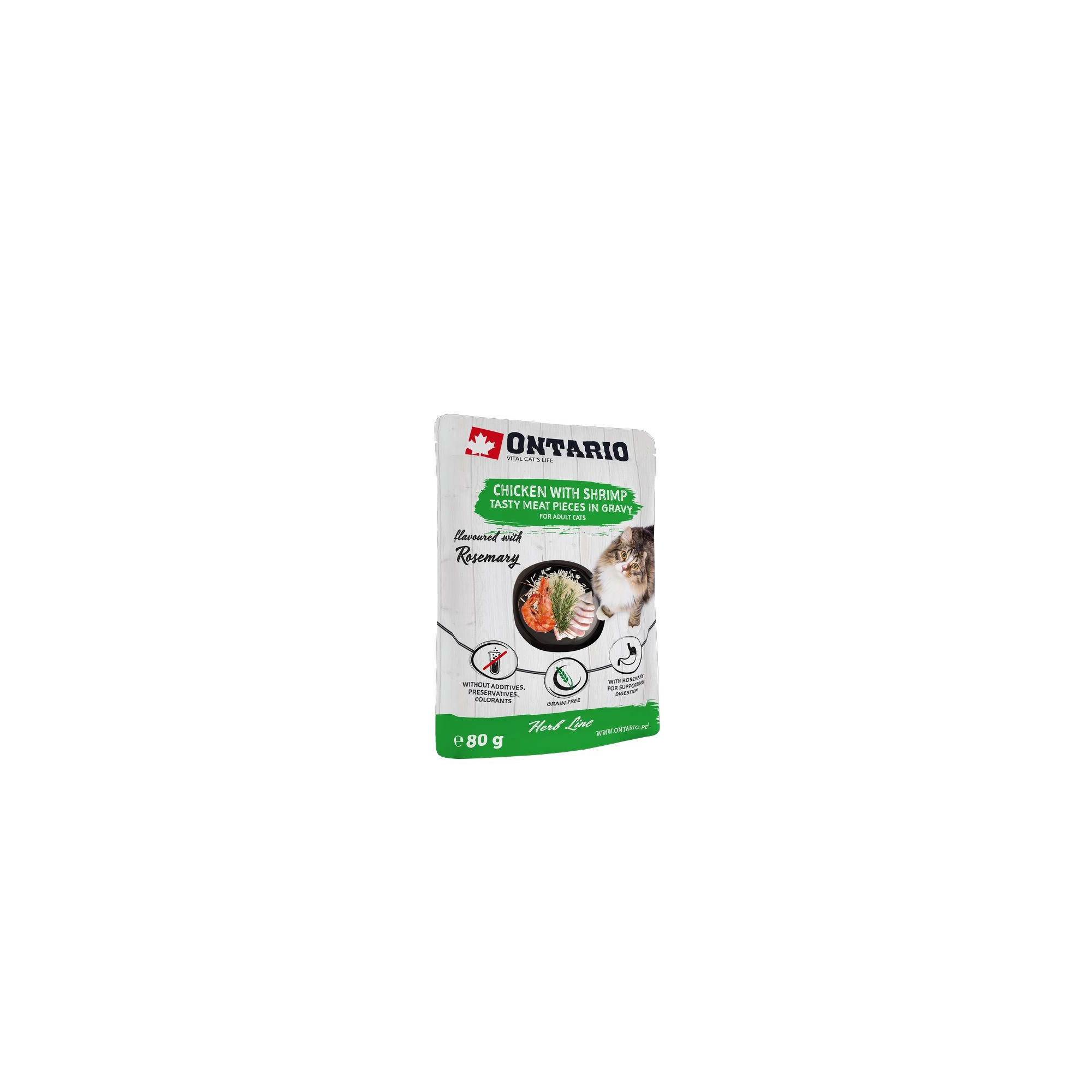 Ontario Herb Cat Alutasak Csirke&Garnélarák,Rizs,Rozmaring 80g
