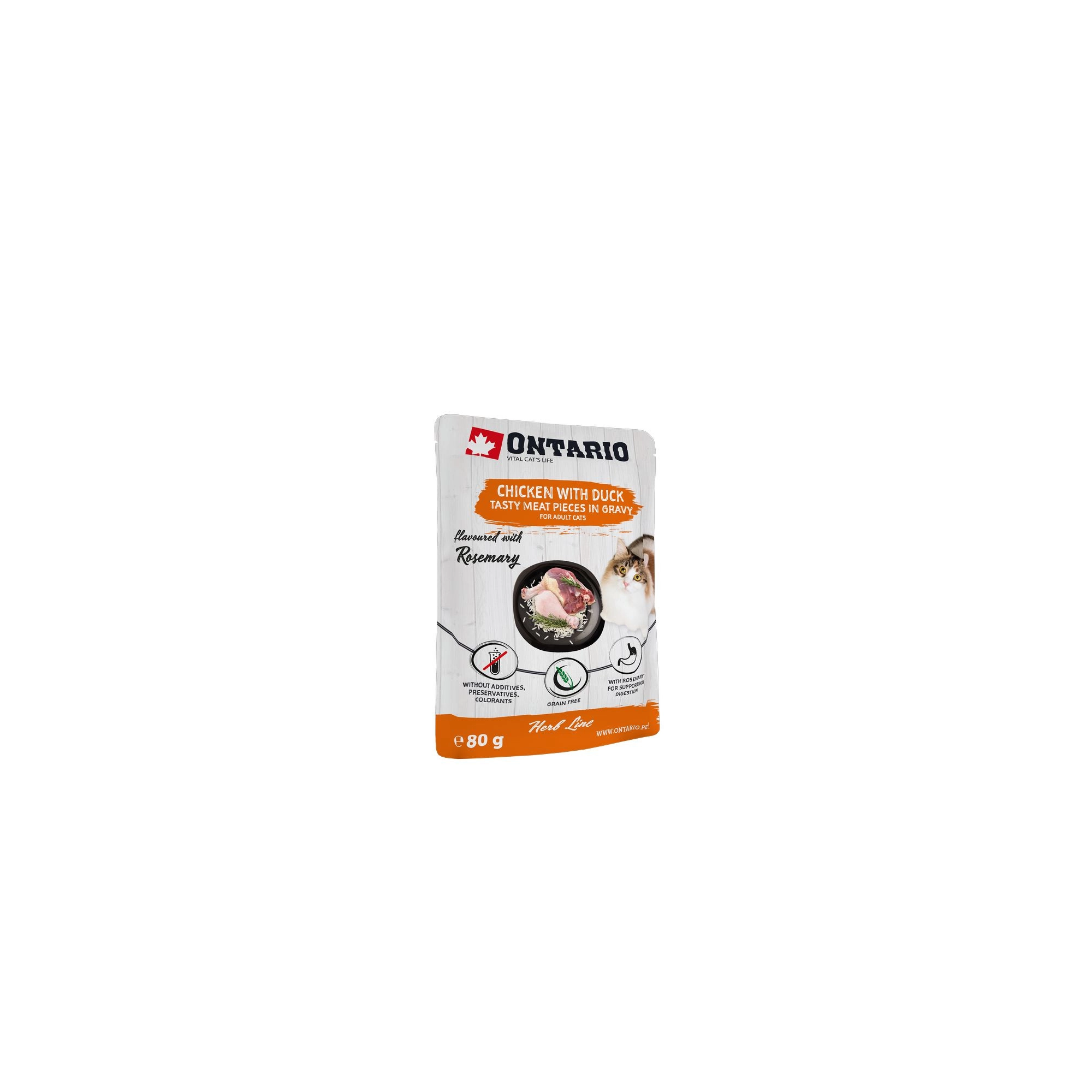 Ontario Herb Cat Alutasak Csirke&Kacsa,Rizs&Rozmaring 80g