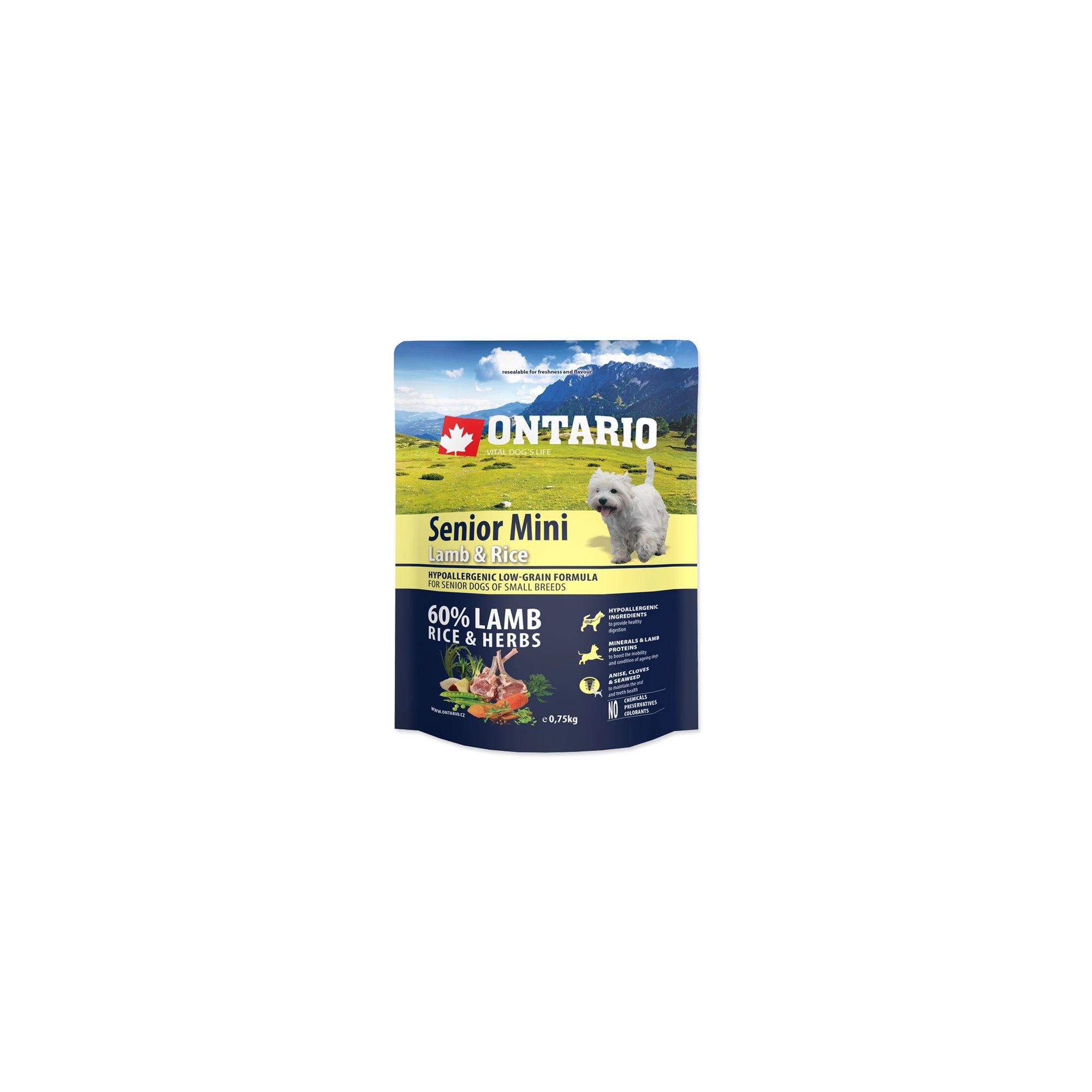 Ontario Senior Mini Bárány&Rizs 750g