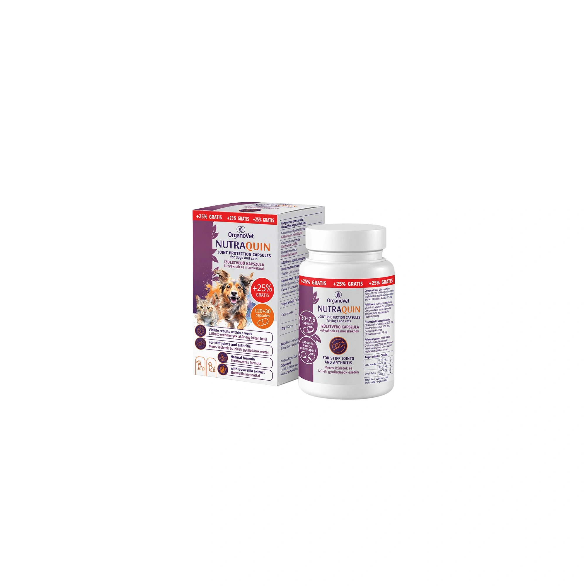 OrganoVet NutraQuin 120x + 30 grátisz