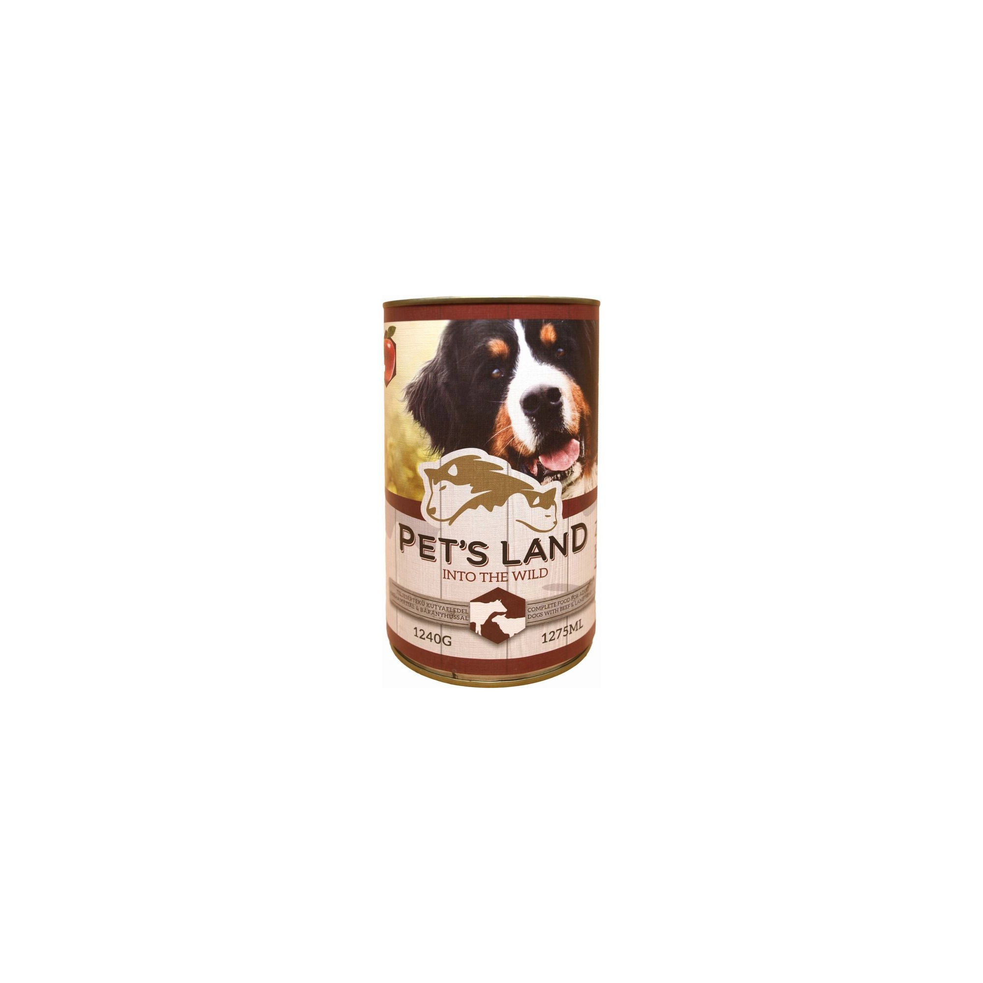 Pet s Land Dog Konzerv Marhamáj-Bárányhús almával 1240g