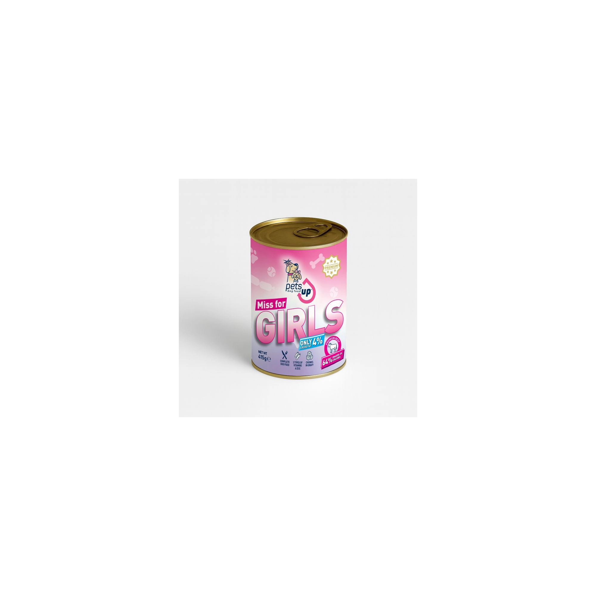 Petsup Prémium Kutya Konzerv Miss for Girls 415 Marhával 415g