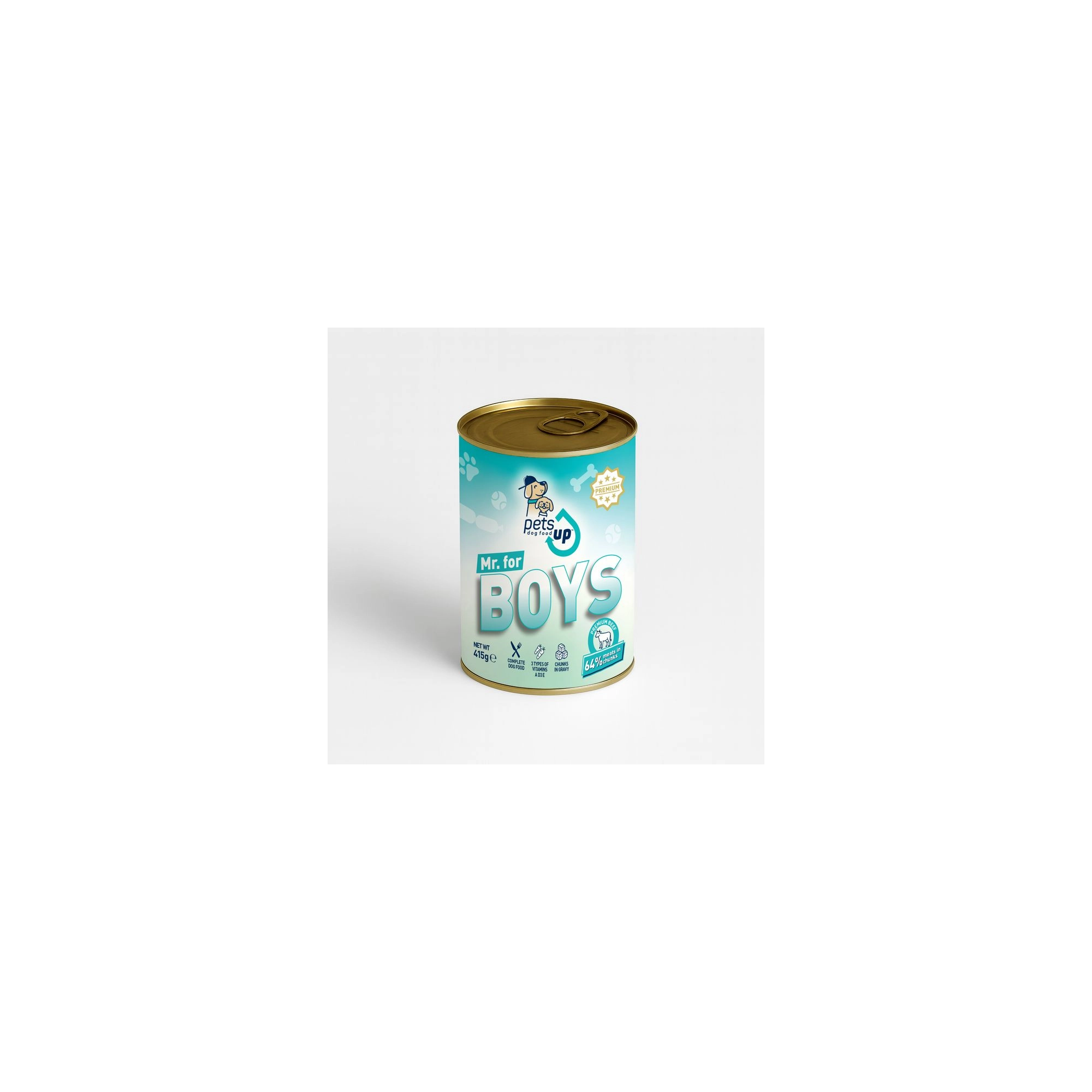 Petsup Prémium Kutya Konzerv Mr for Boys Marhával 415g