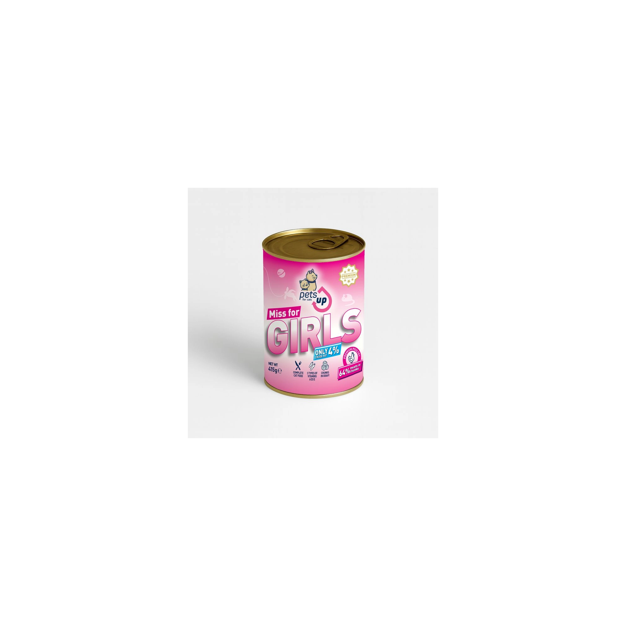 Petsup Prémium Macska Konzerv Miss for Girls Baromfival 415g