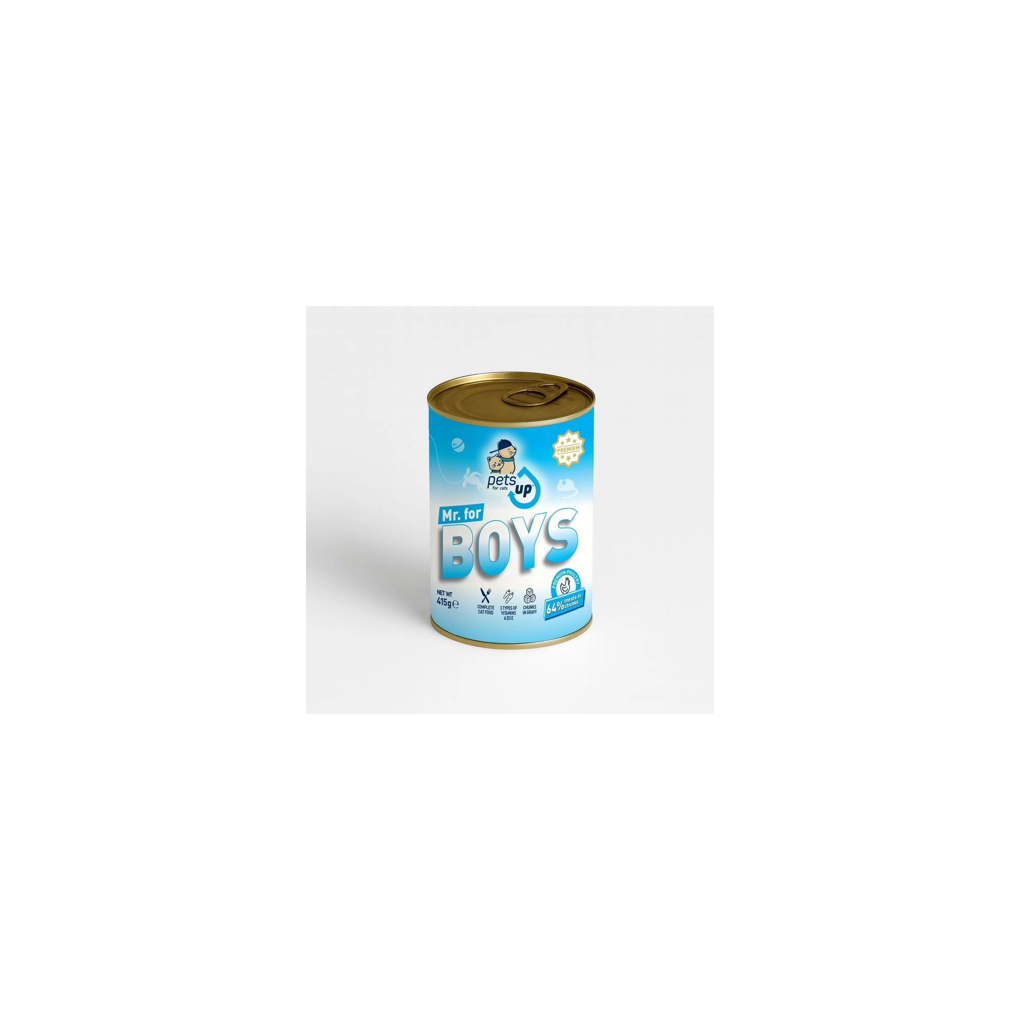 Petsup Prémium Macska Konzerv Mr for Boys Baromfival 415g
