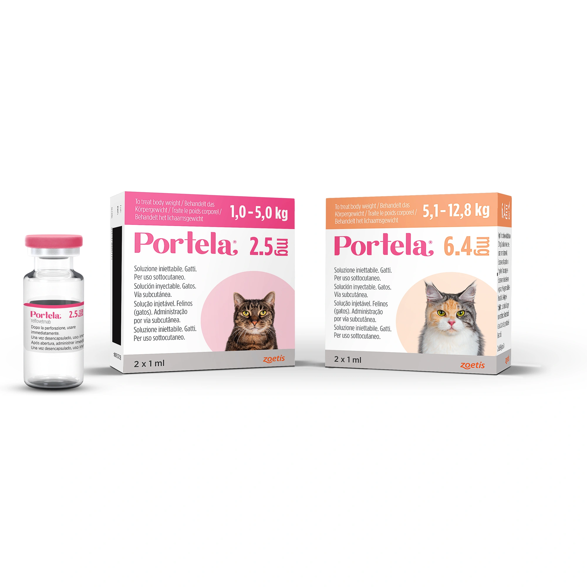 Portela 6,4 mg oldatos injekció macskák számára 1ml