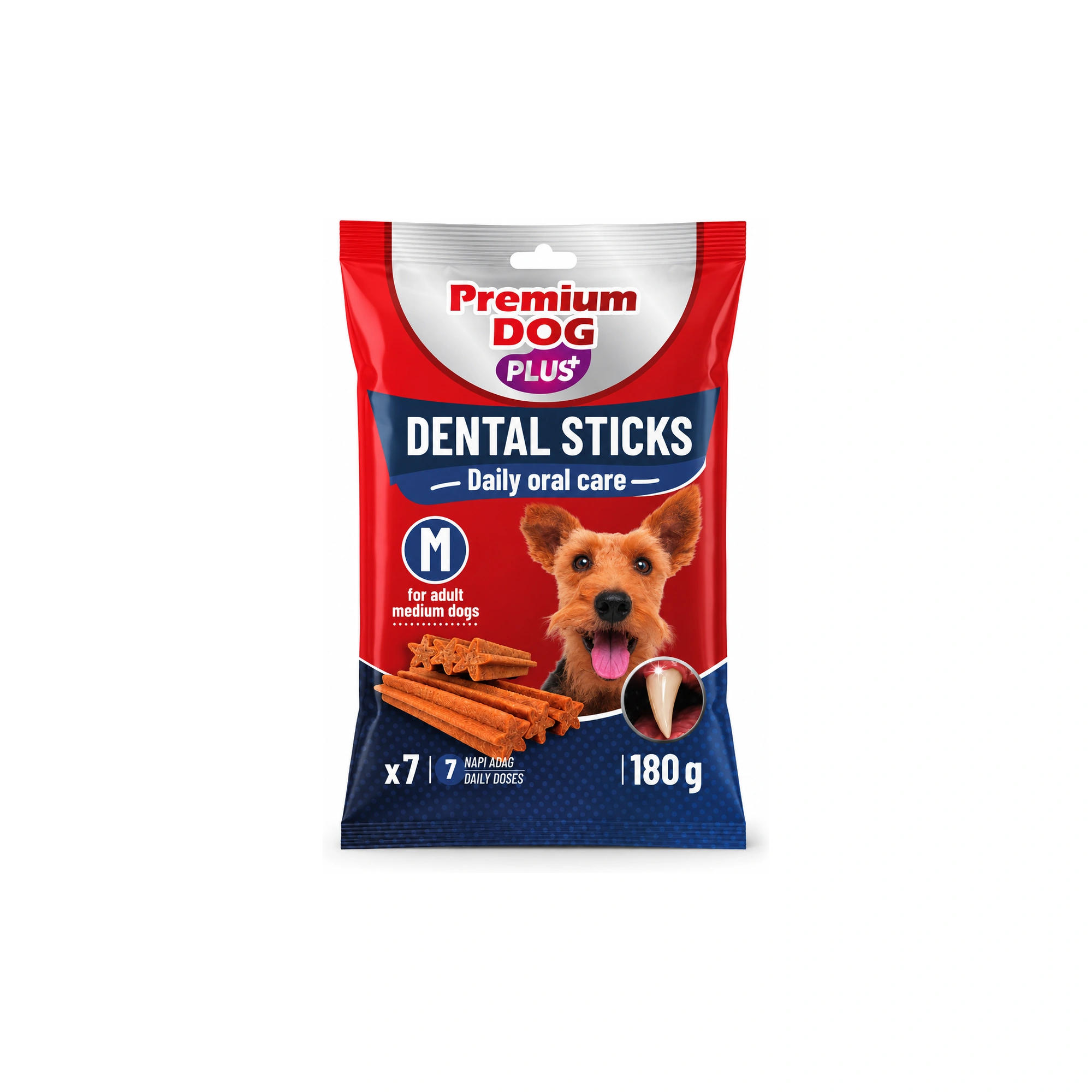 Premium Dog Plus Jutalomfalat Dental Stick 180g