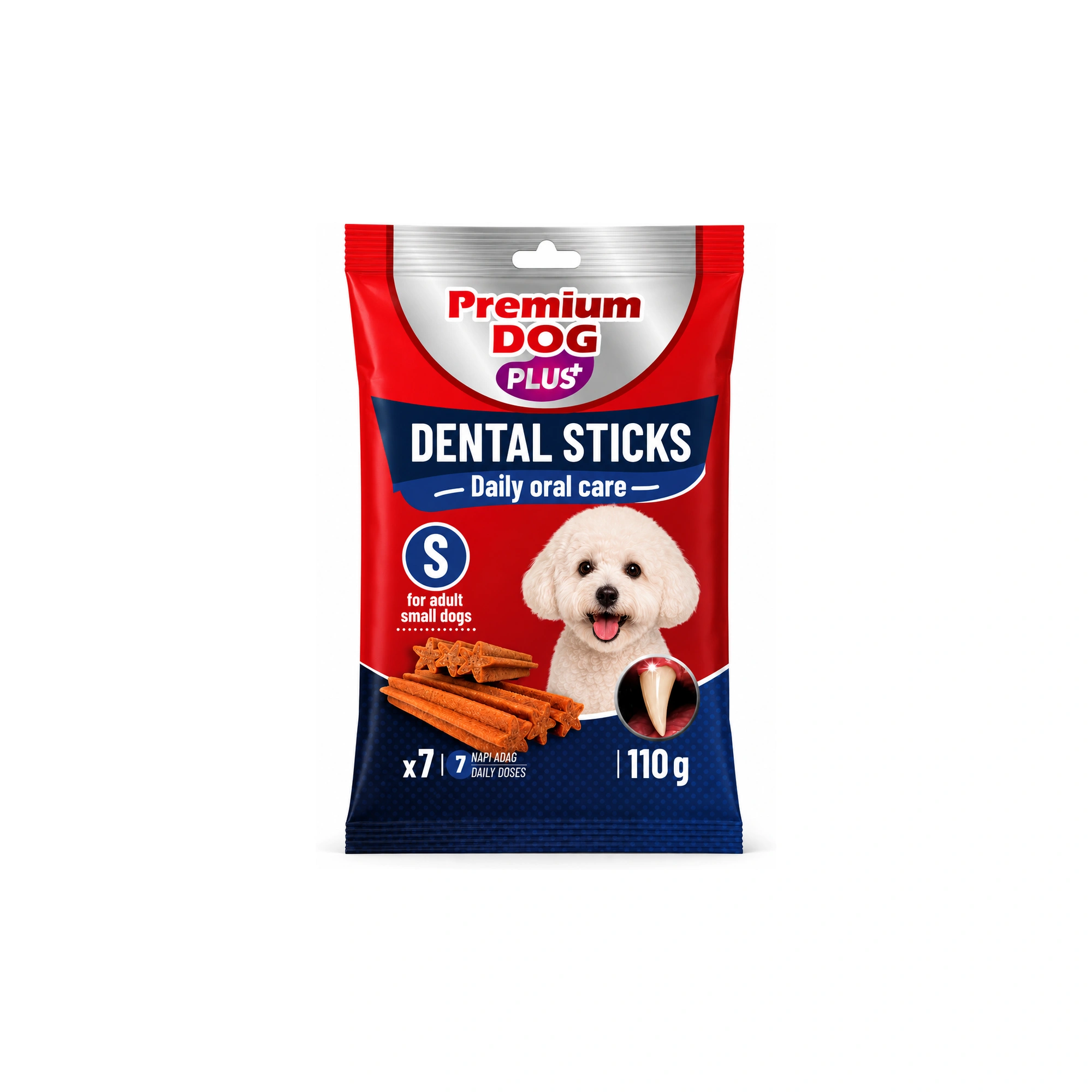 Premium Dog Plus Jutalomfalat Dental stick 110g