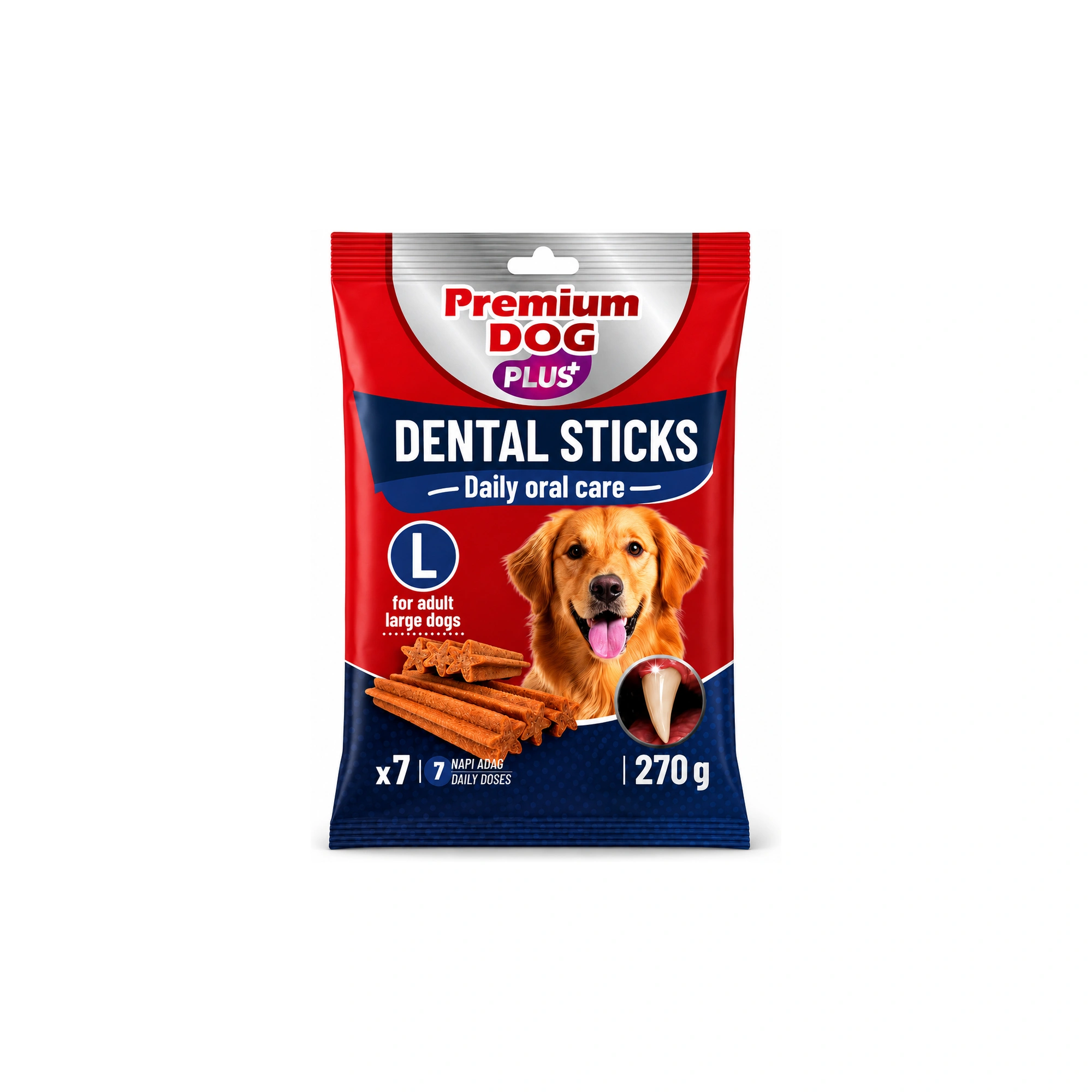 Premium Dog Plus Jutalomfalat Dental Stick 270g