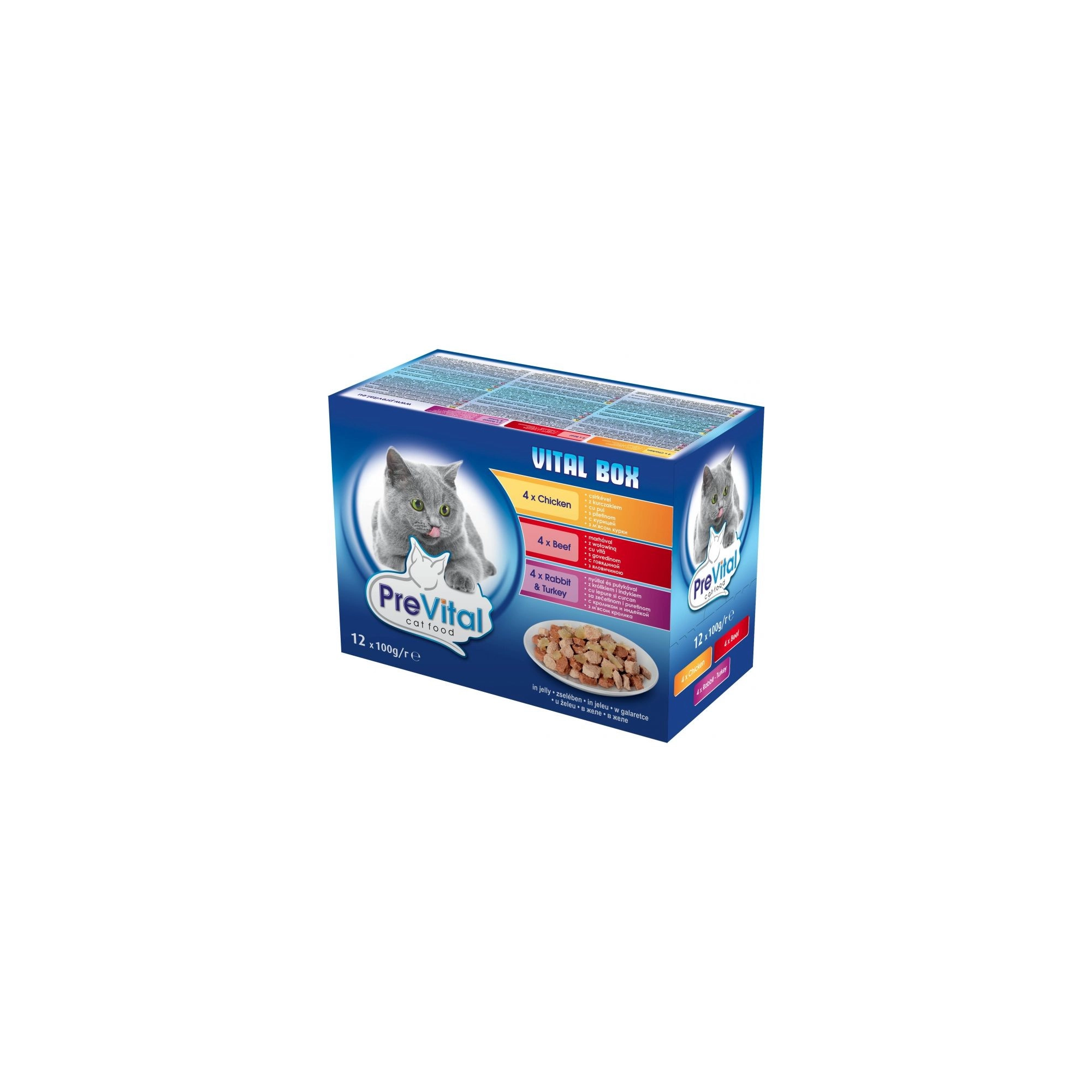 Prevital Alutasak Macska Zselés 12x100g Vegyes Íz Multipack