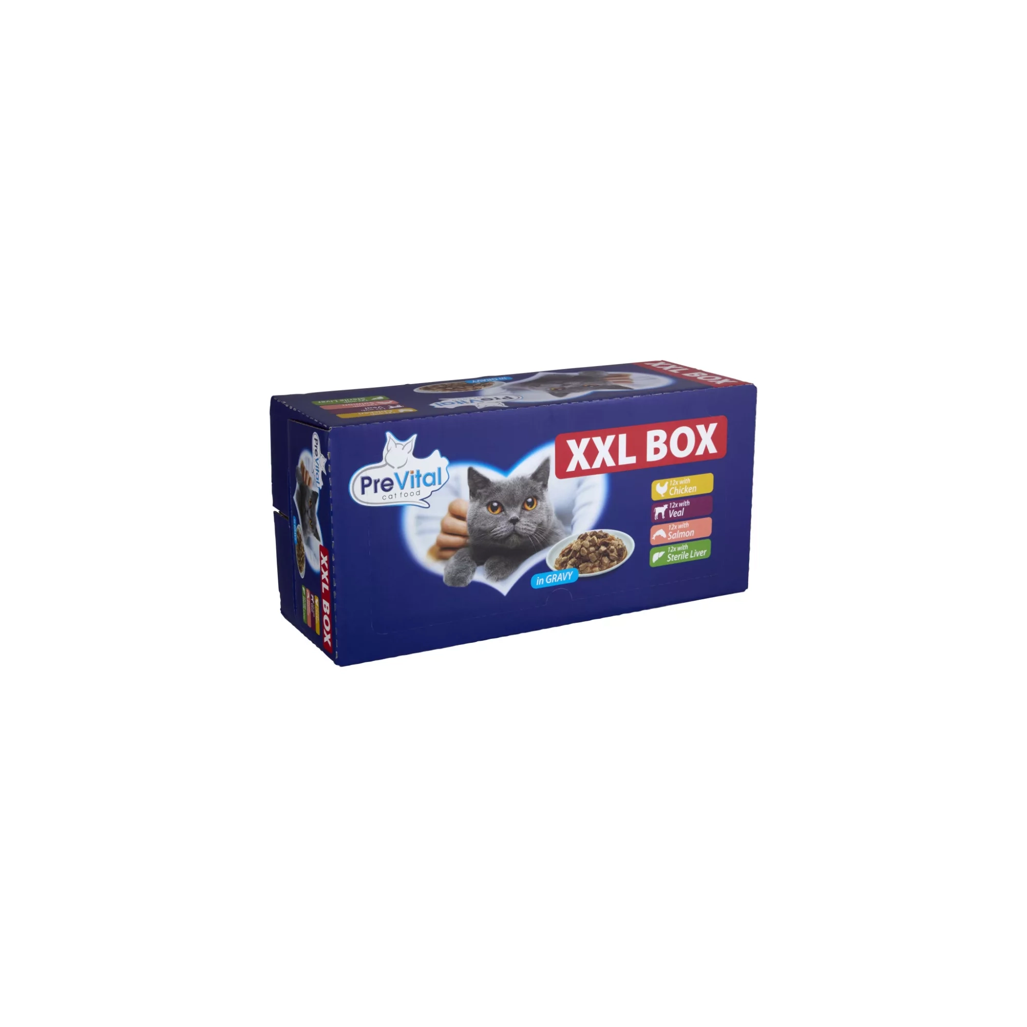 Prevital alutasakos macskaeledel giga box 48x100g Multipack