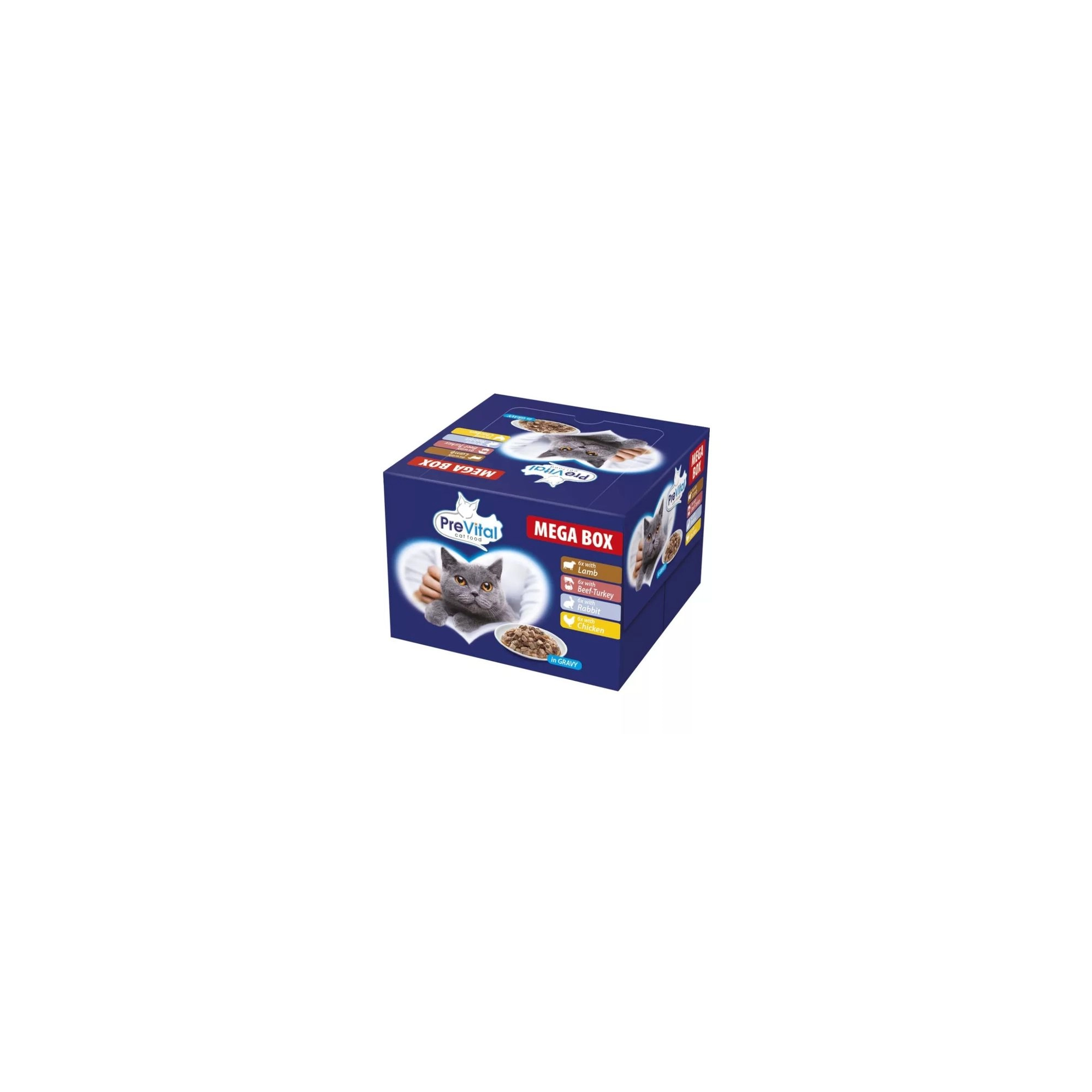 Prevital alutasakos macskaeldel mega box 24x100g Multipack