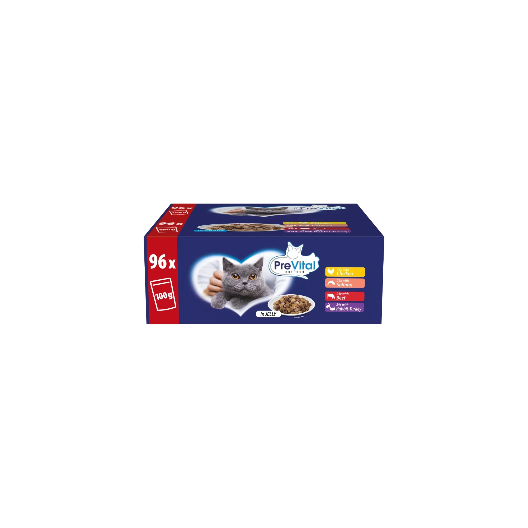 Prevital alutasakos macskaeledel giga box 96x100g