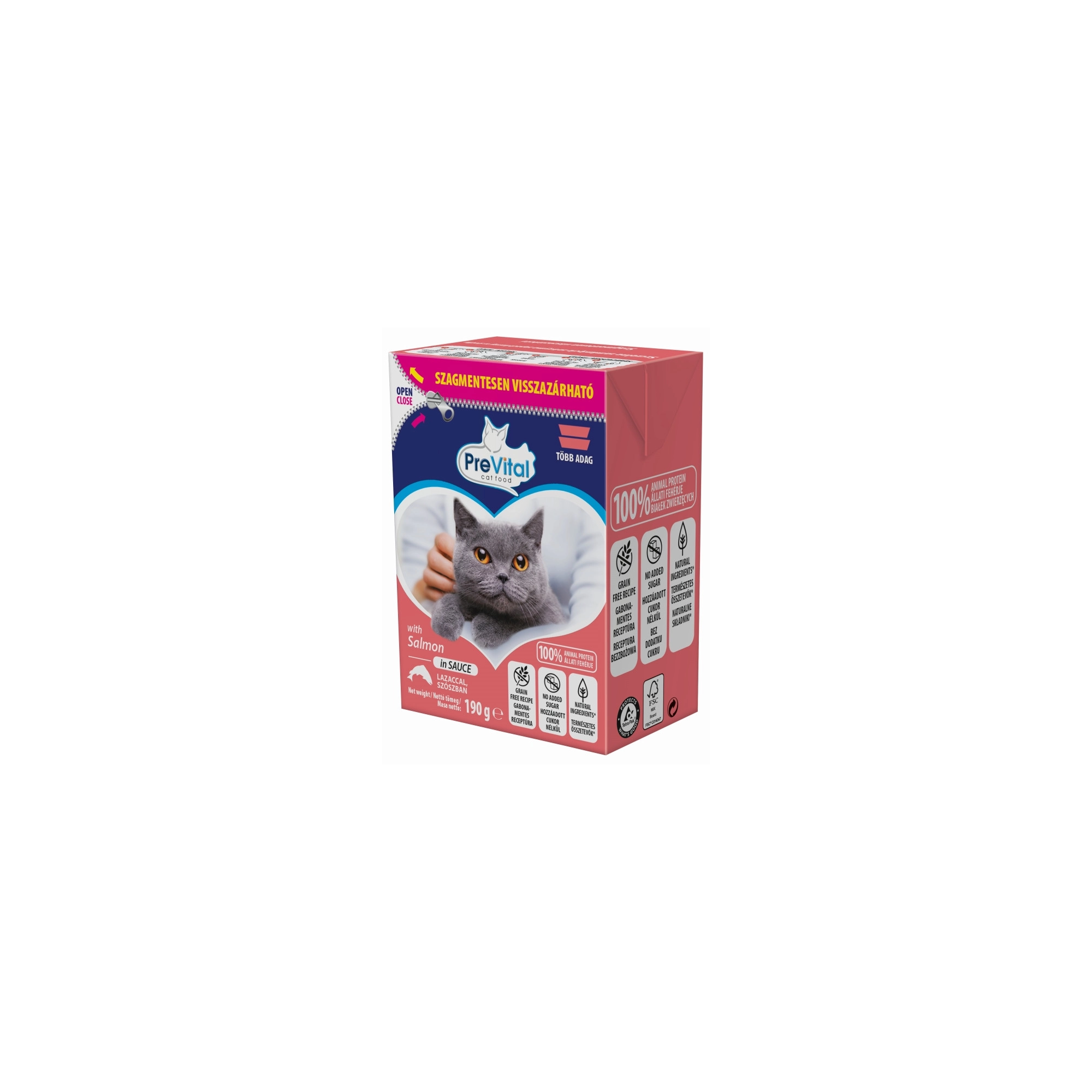 Prevital Tetra Pack nedves macska eledel lazac 190gr