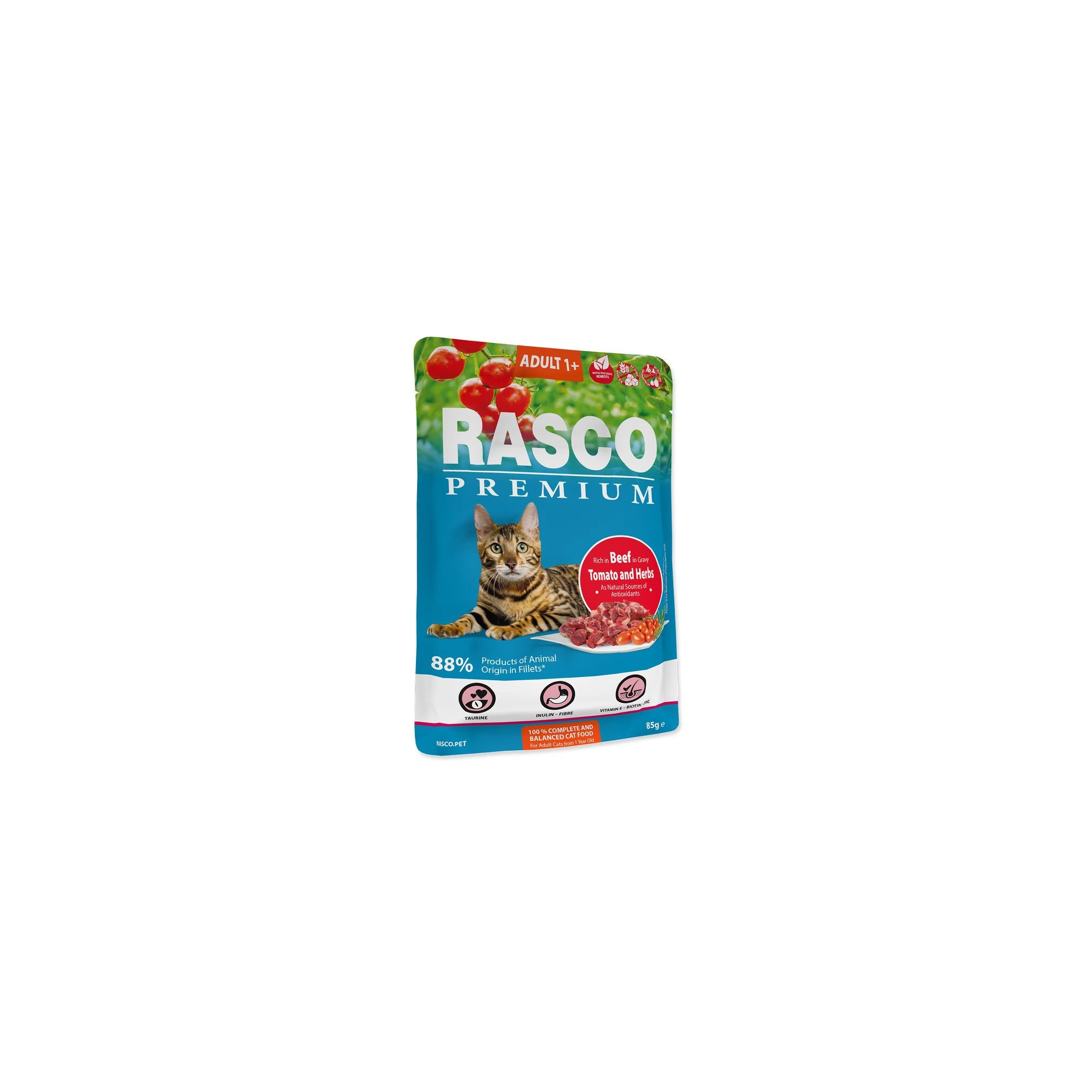 Rasco Premium Cat Alutasak Adult Marha&Zöldfűszer 85g