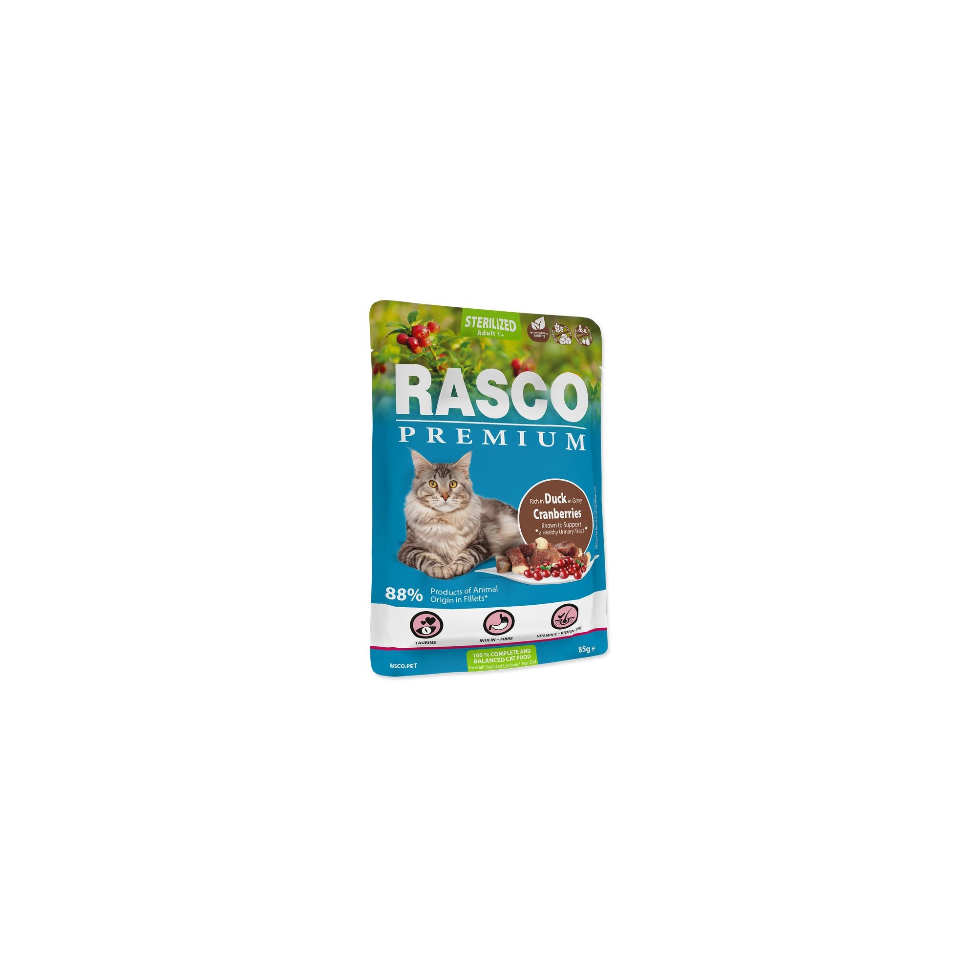 Rasco Premium Cat Alutasak Sterilized Kacsa&Vörös áfonya 85g