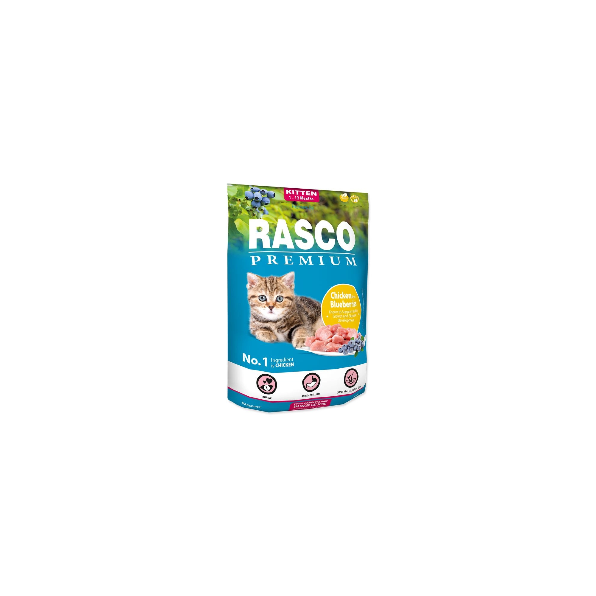 Rasco Premium Cat Kitten Csirke&Áfonya 400g