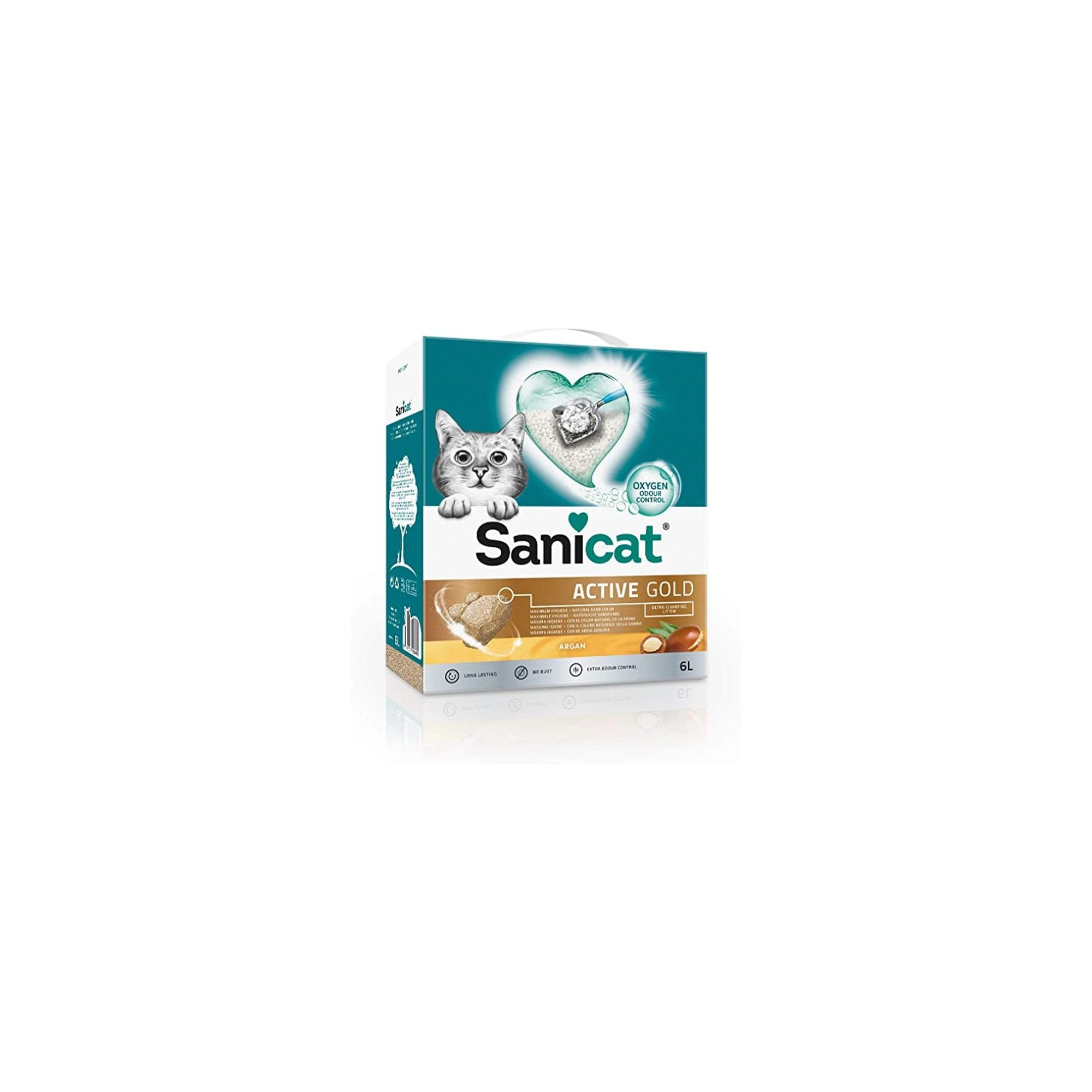 Sanicat macskaalom Active Gold Argan ultra csomós Cabanas bentonit 6l
