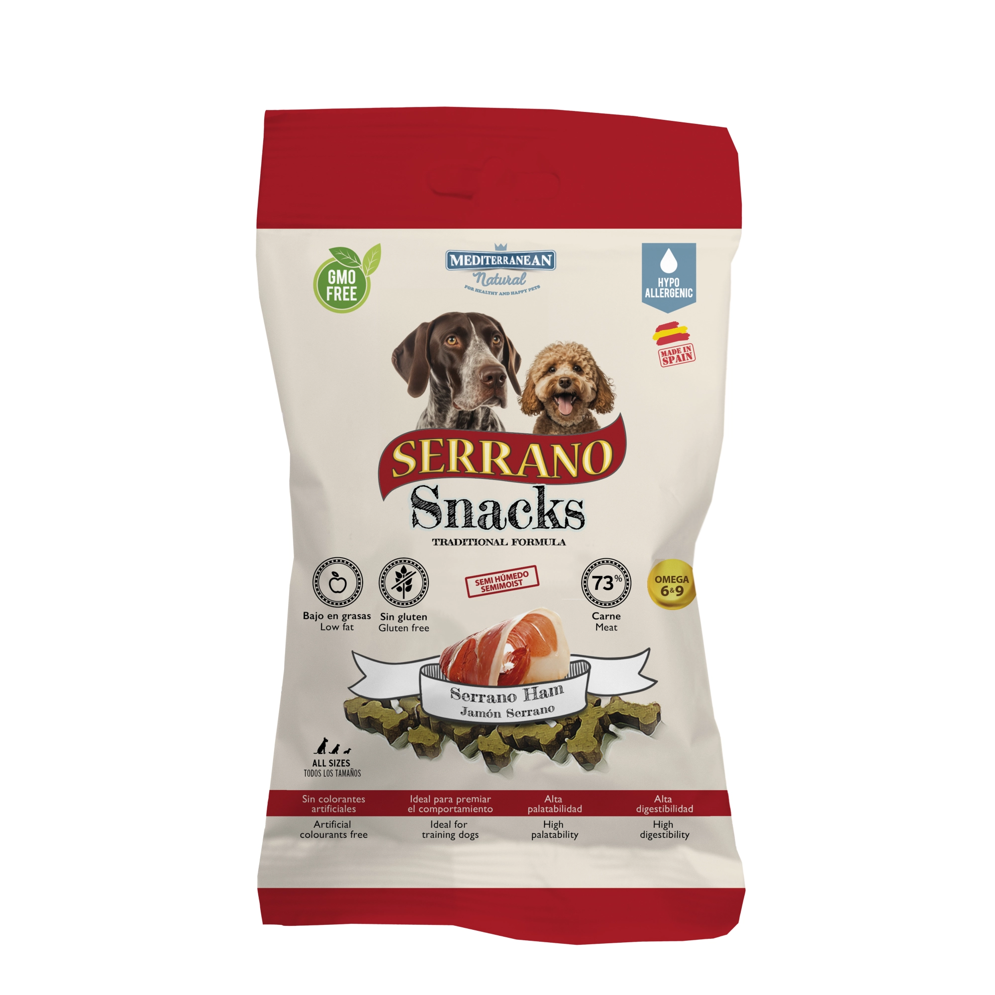 Serrano Snacks Kutyáknak Serrano Sonkával Hipoallergén 100g