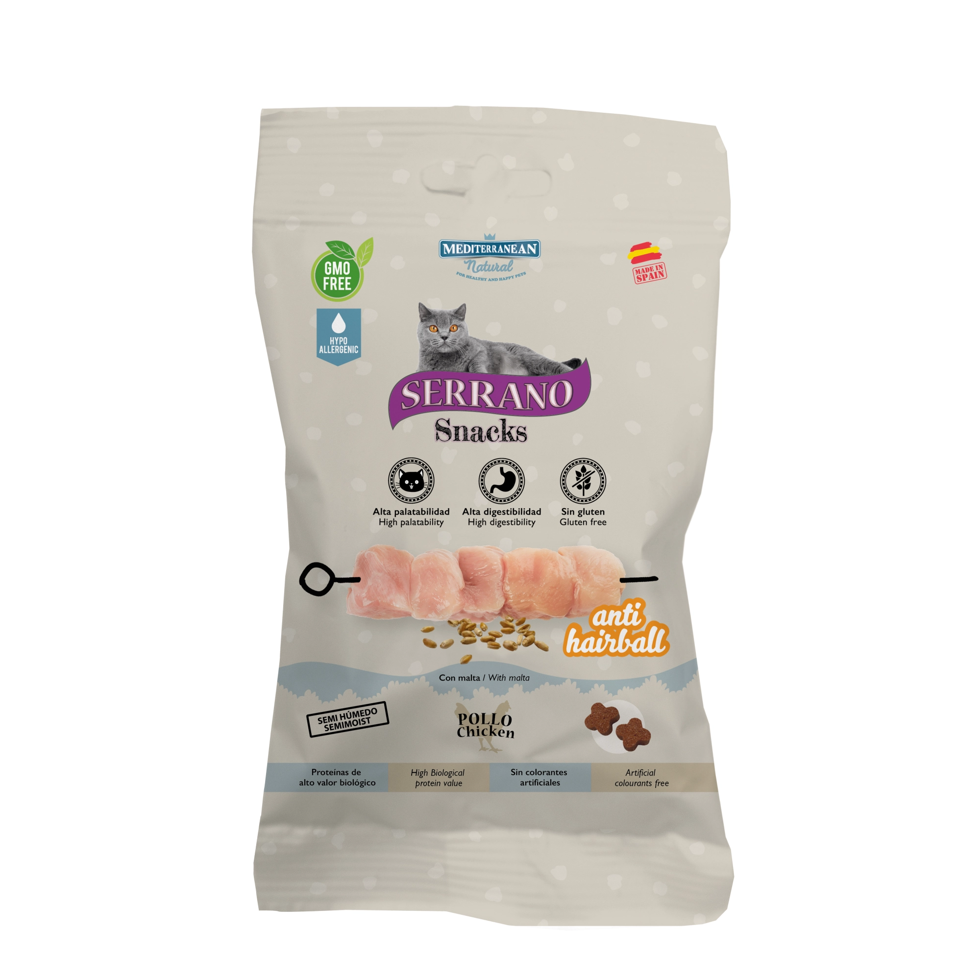 Serrano Snacks Macskáknak Anti Hairball szőrlabda ellen Csirkével 50g