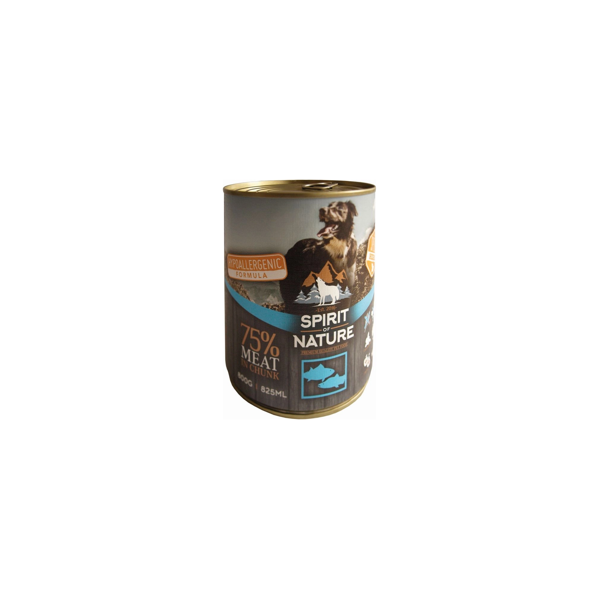 Spirit of Nature Dog konzerv Tonhallal és lazaccal 800g