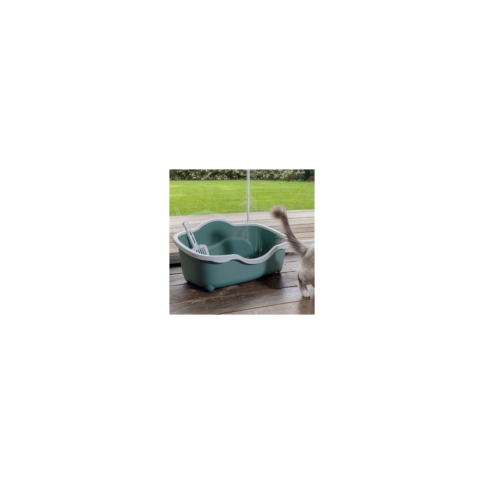 Trés Chic Macska Wc 56x38,5x26cm Fehér/Zöld