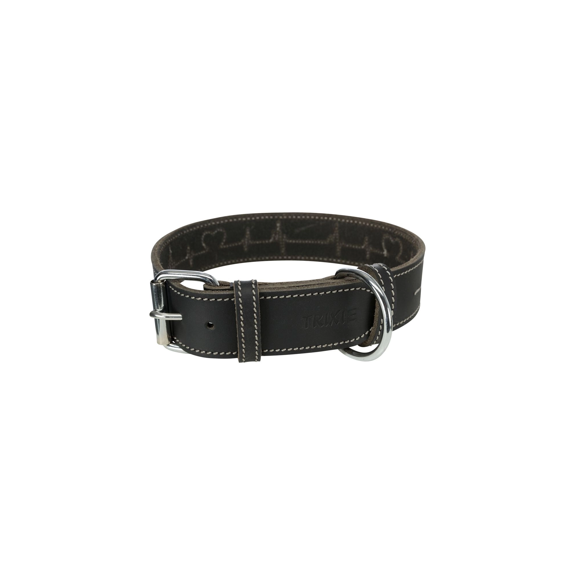 Trixie Nyakörv Bőr Szívritmus Mintával S–M 34–40 cm/30 mm, fekete