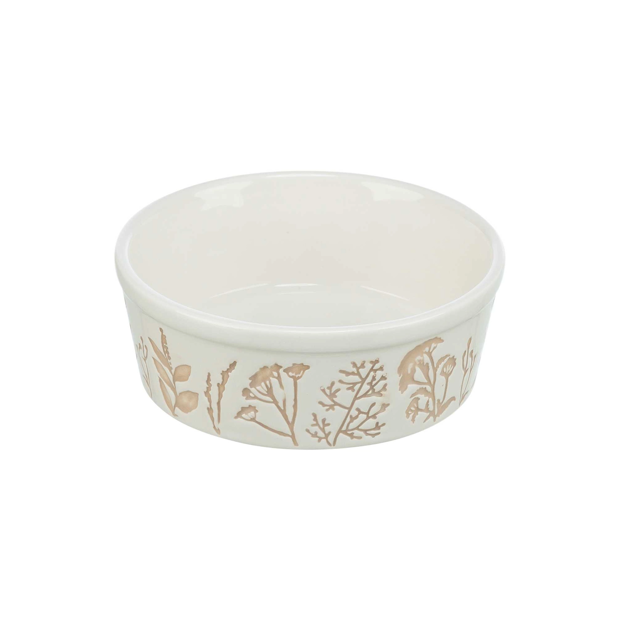 Trixie Tál Kerámia Dombornyomott, 1,2l / o 20 cm, Fehér/Bézs