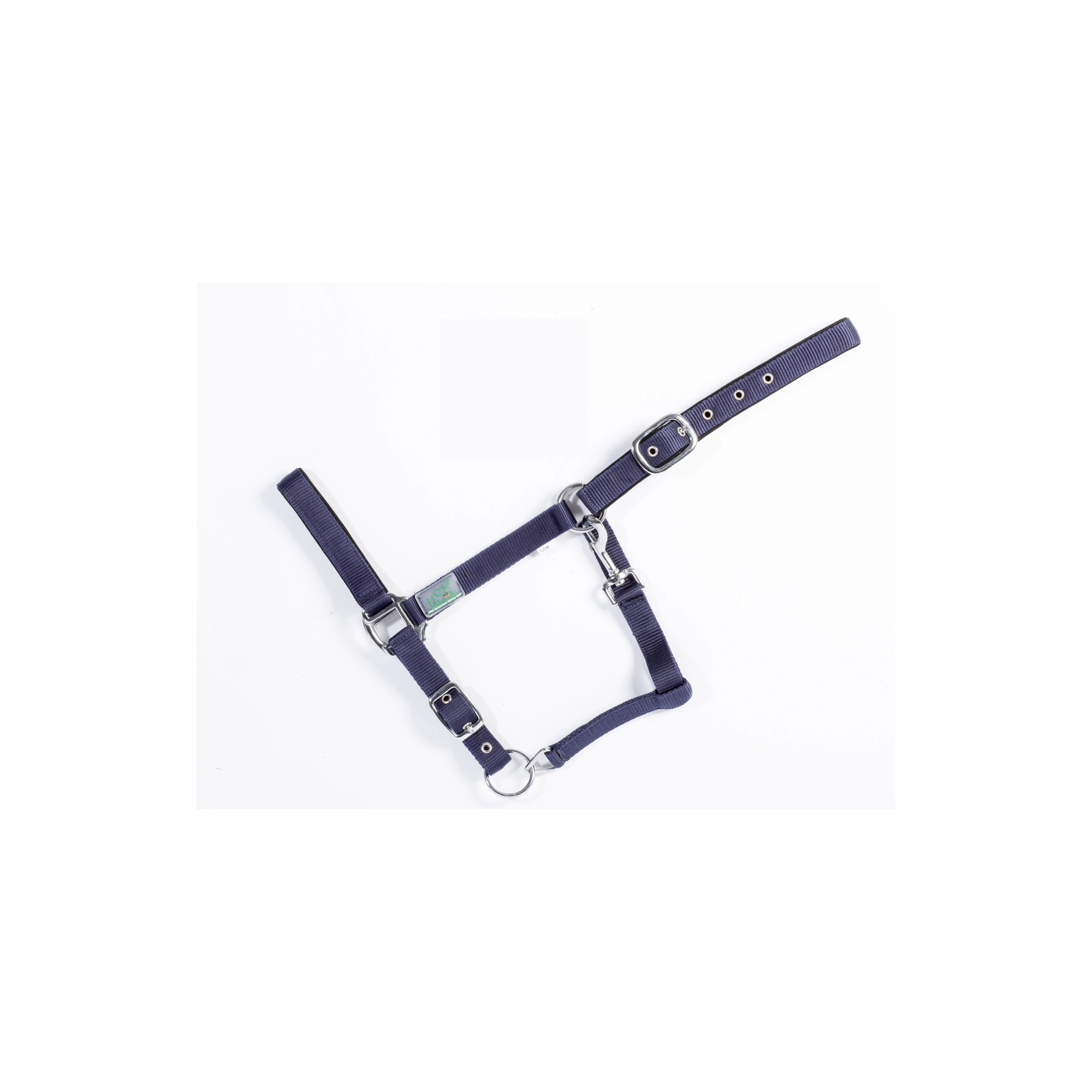 USG bélelt kötőfék, karabinerrel, sötétkék, full