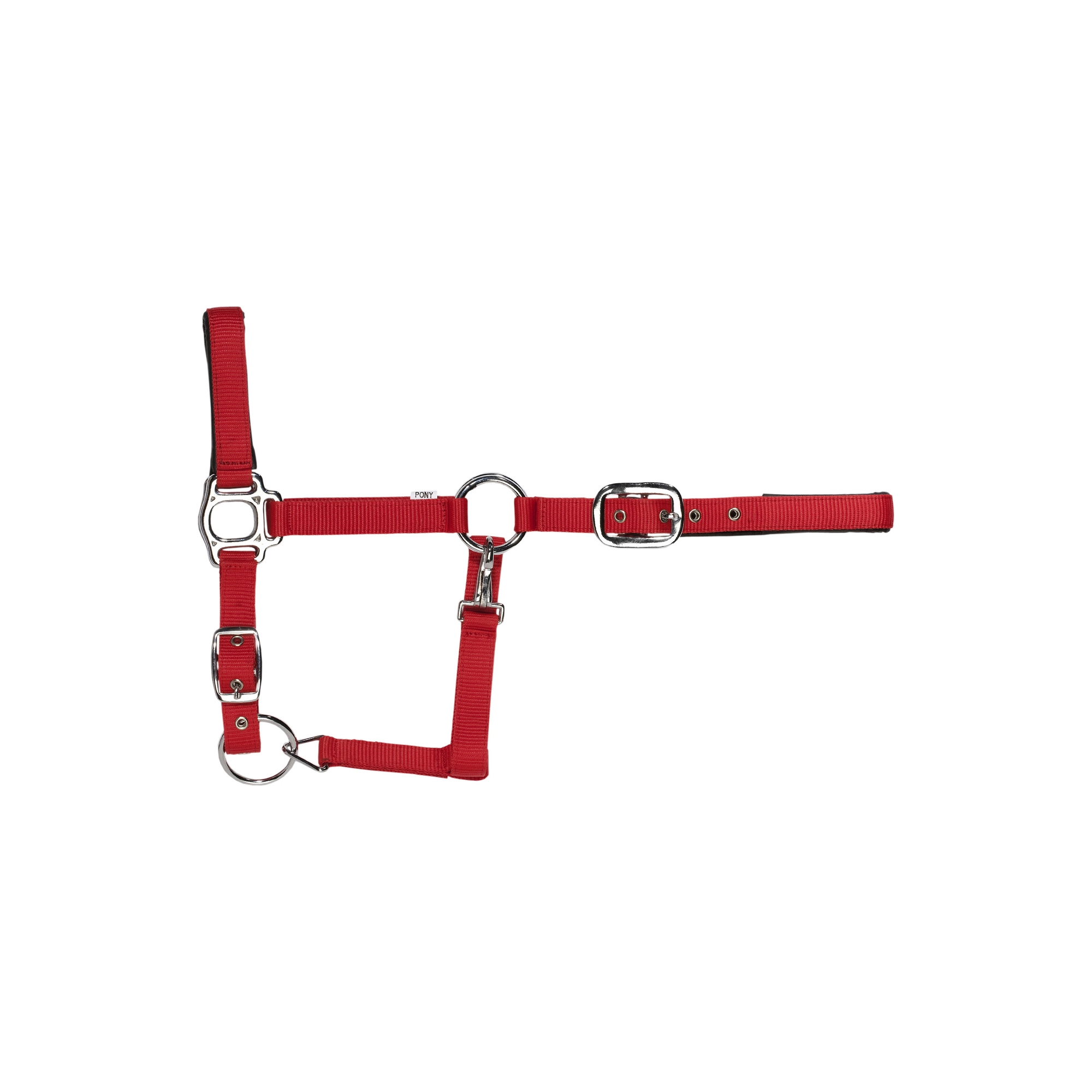 USG Bélelt kötőfék, piros, póni