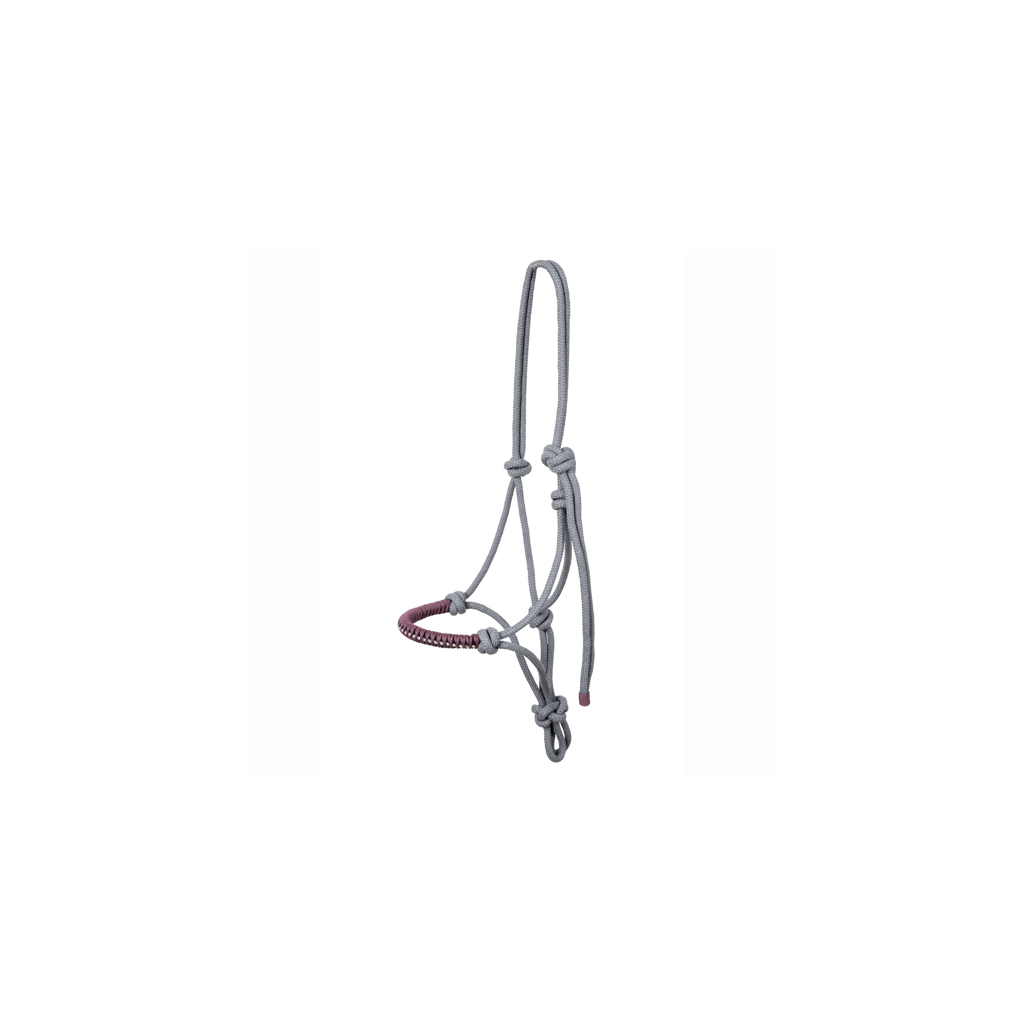 USG Díszített csomózott kötőfék, szürke, cob/full